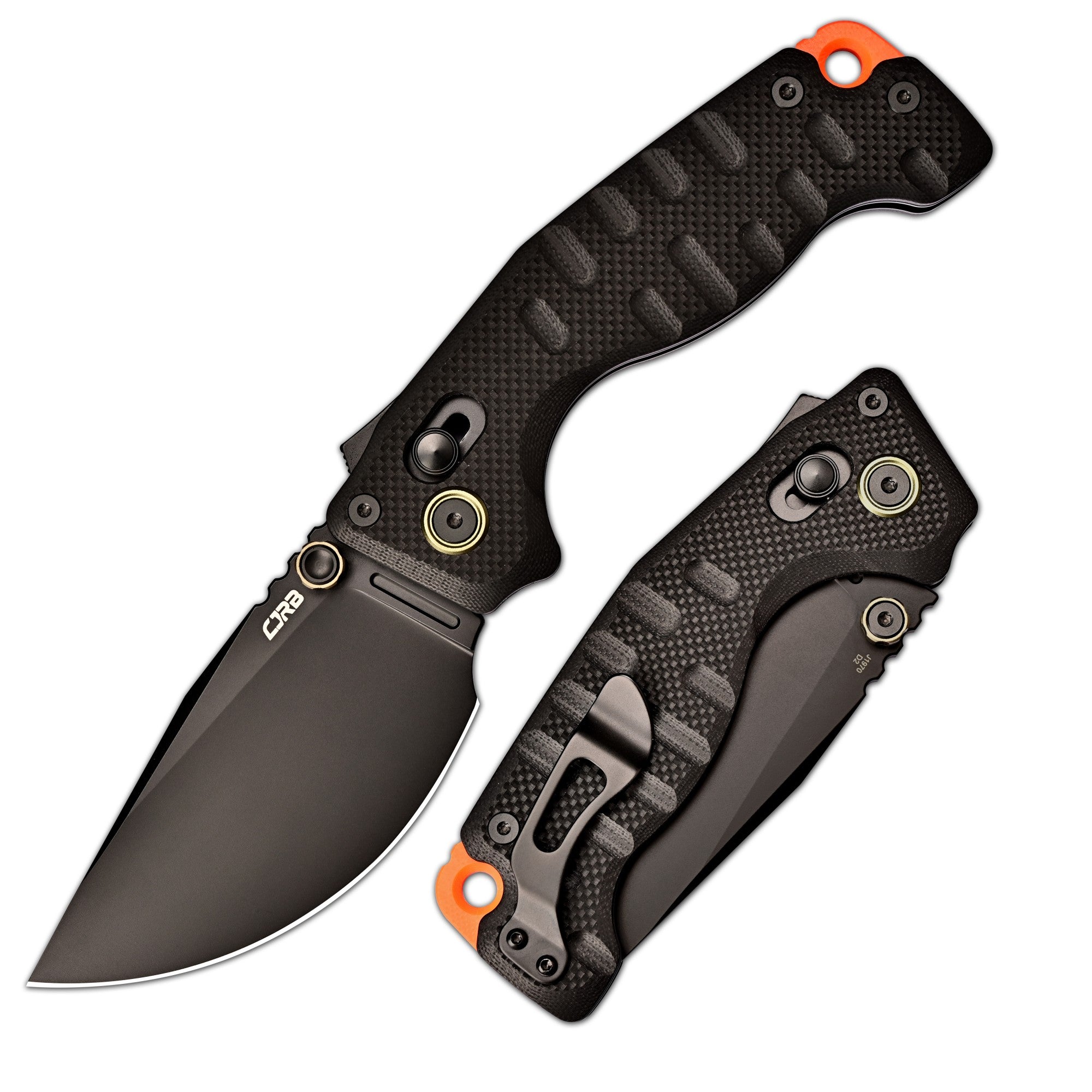 CJRB Doubletap J1970-BBK handle close-up