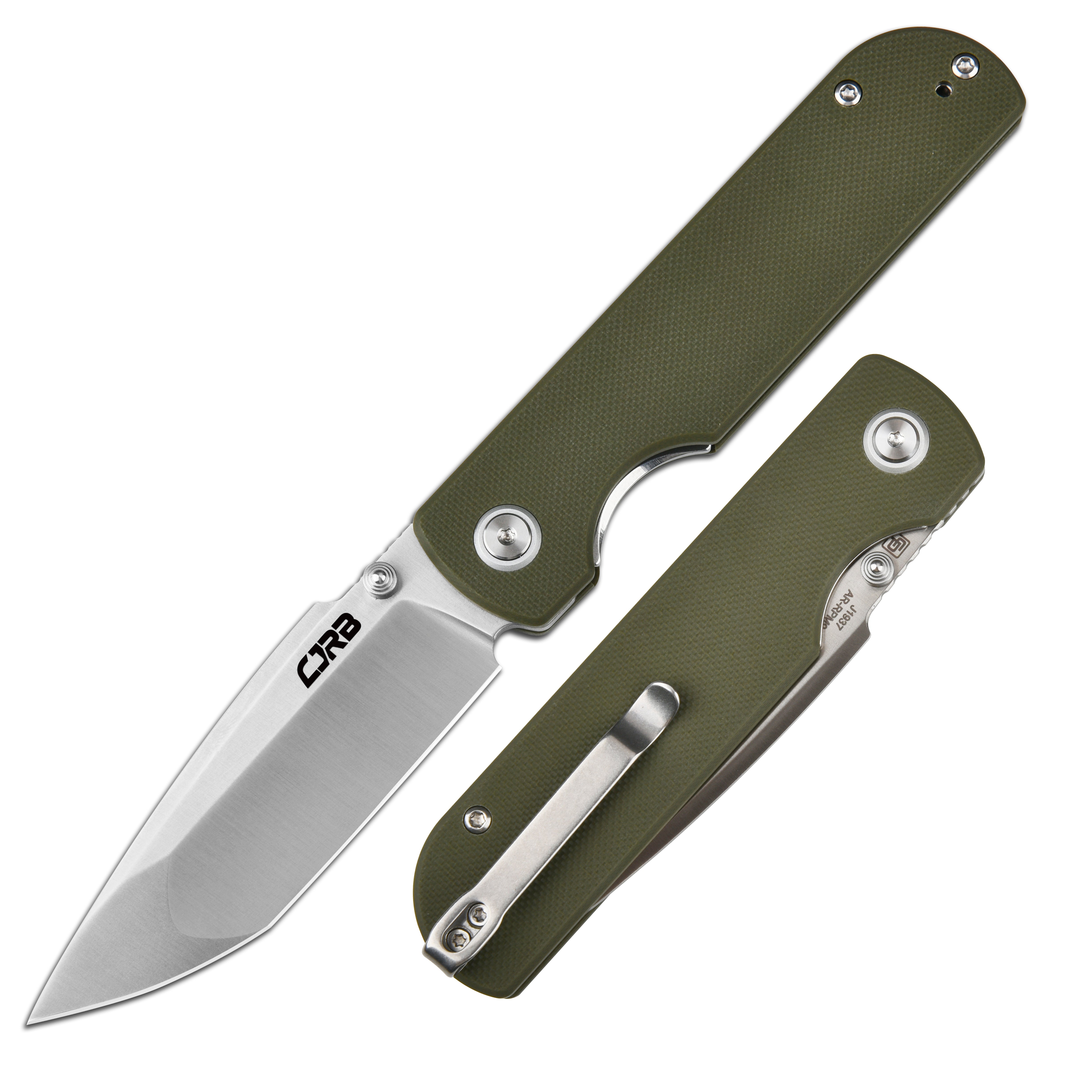 CJRB Nova J1937-GN folding knife with green G10 handle