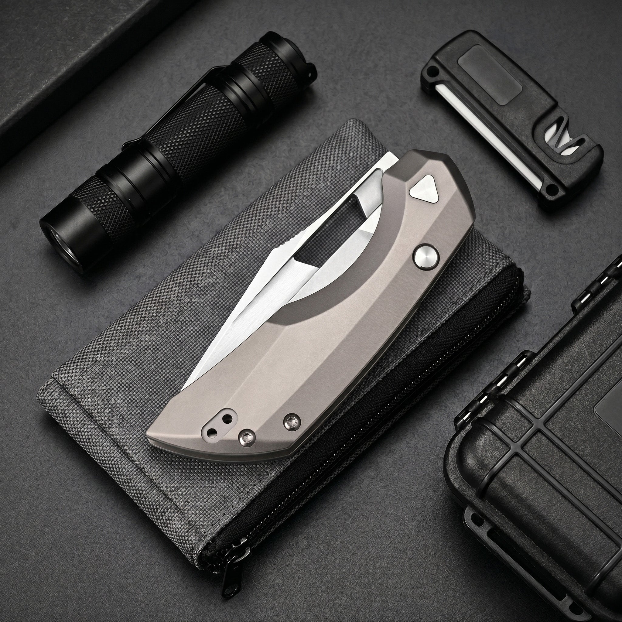 Artisan Cutlery Mousebird 1889G-GY handle close-up