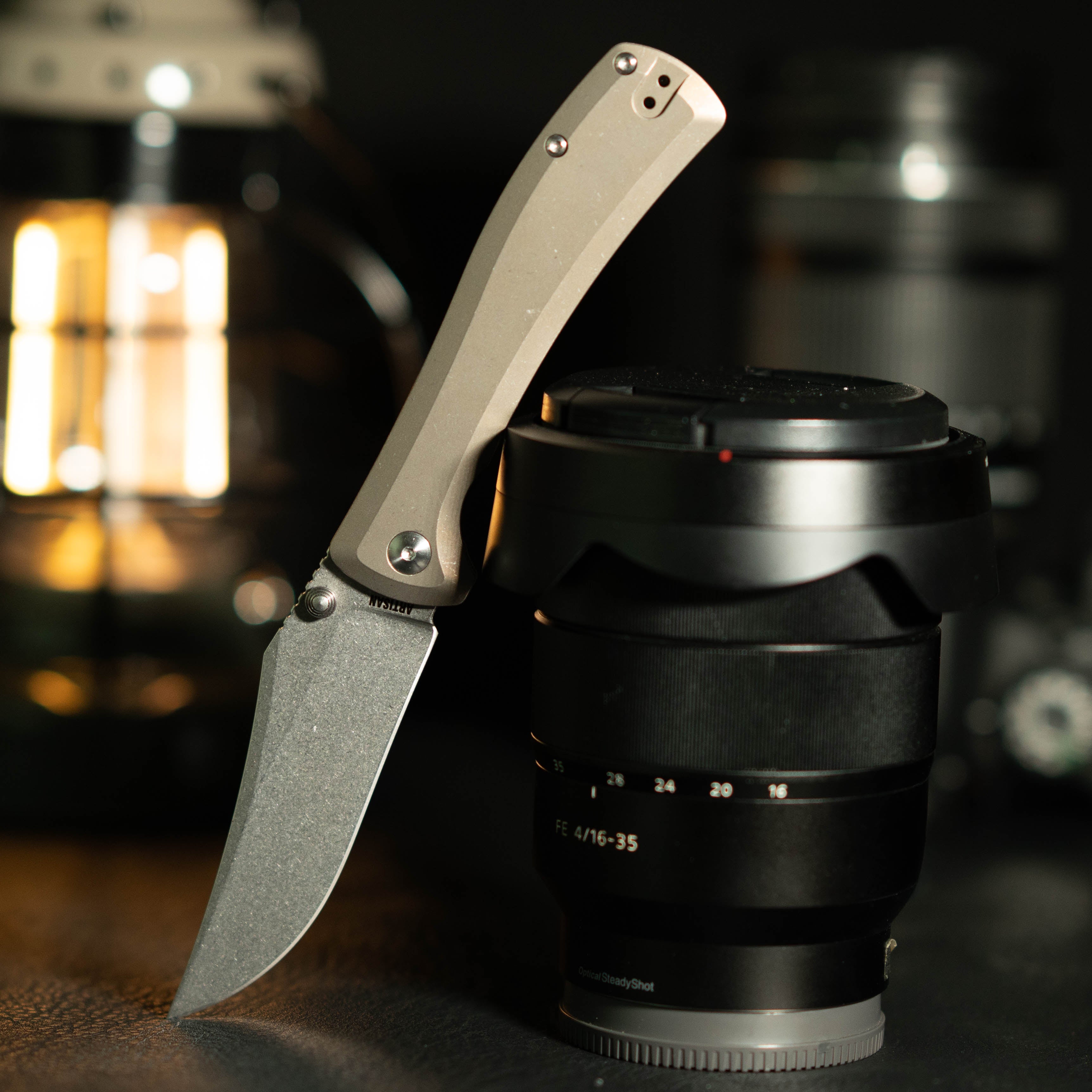Artisan Cutlery Santee 1888G folding knife with titanium handle