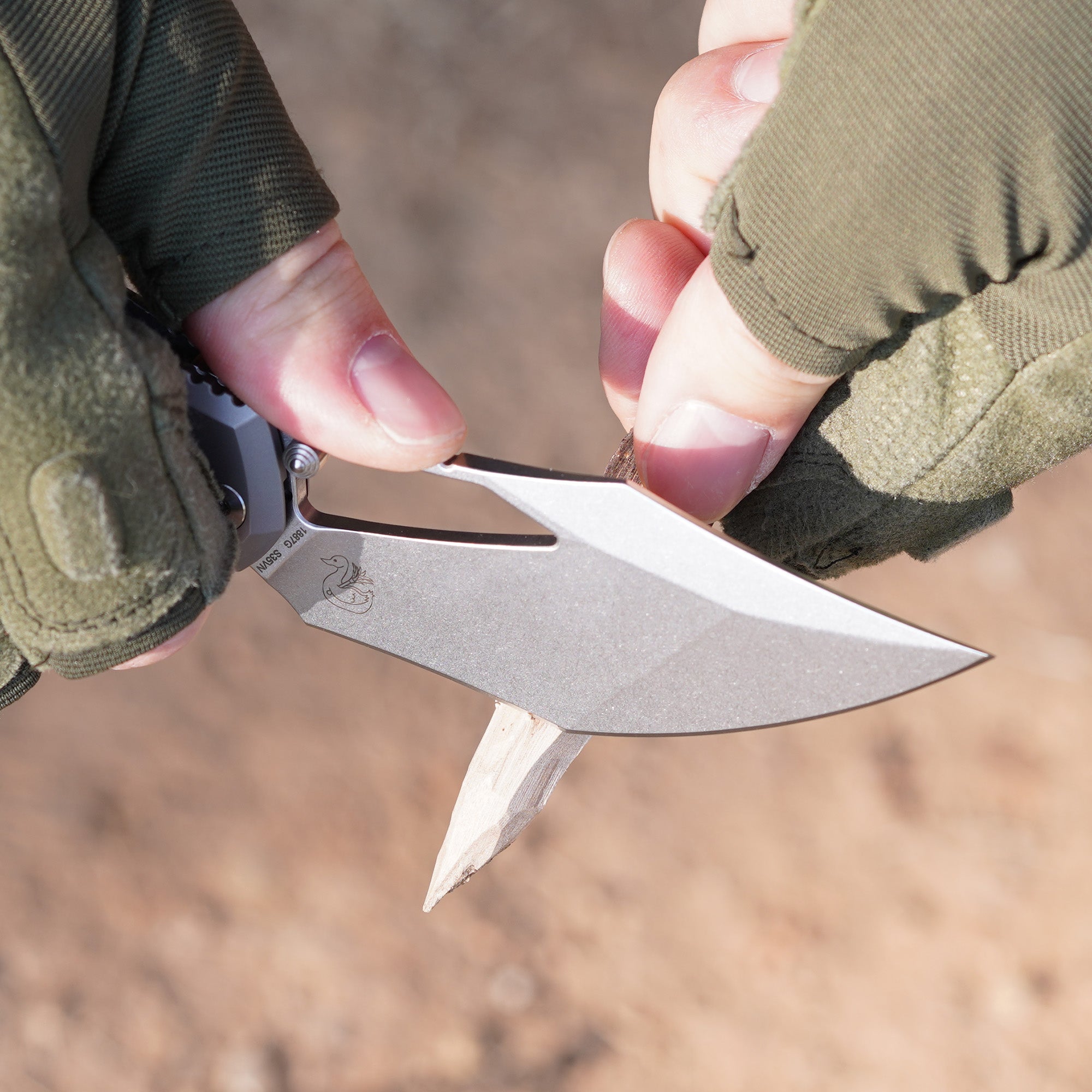 Artisan Cutlery Dark Wing 1887G-GY folding knife side view