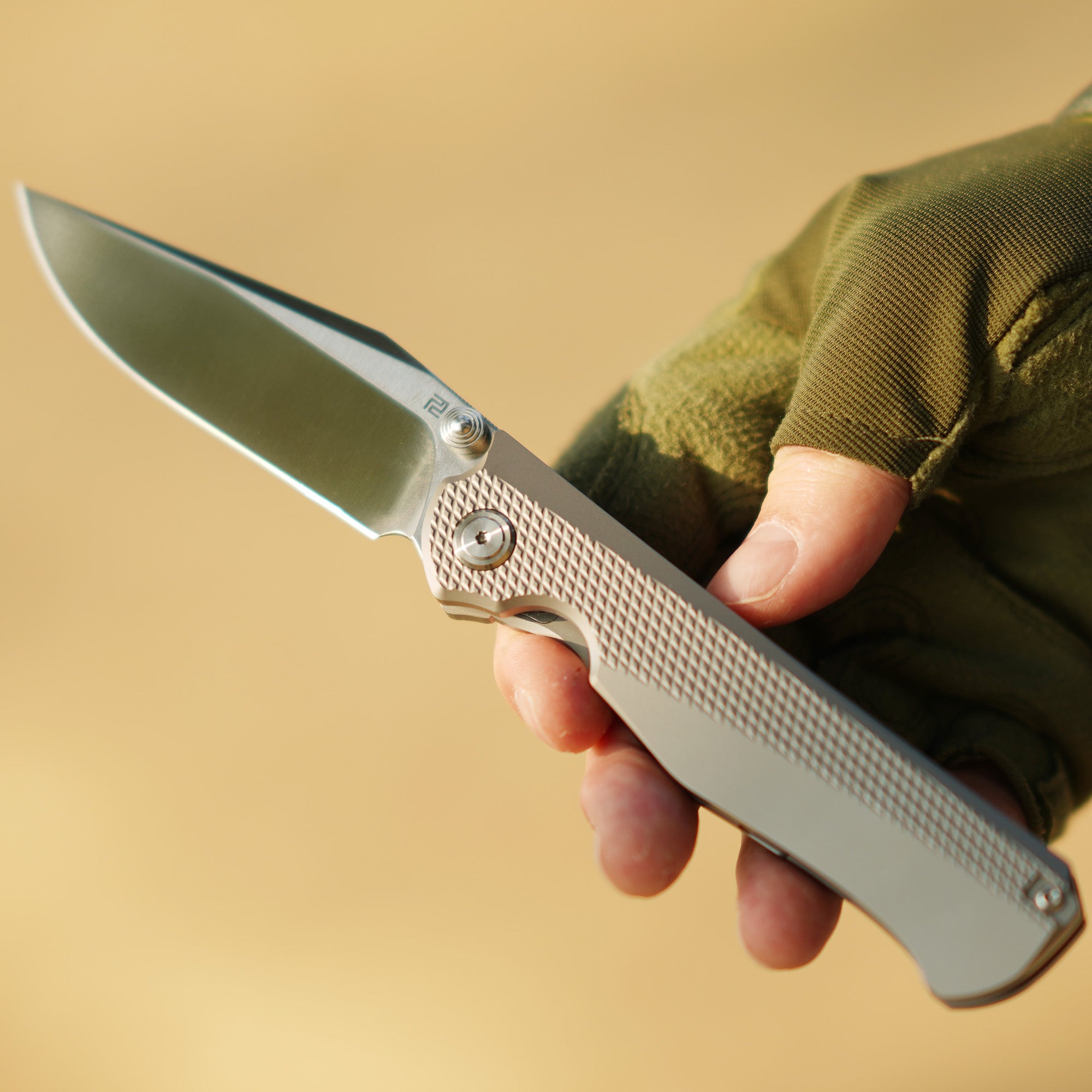 Artisan Cutlery Crusoe ATZ-1869G titanium handle folding knife