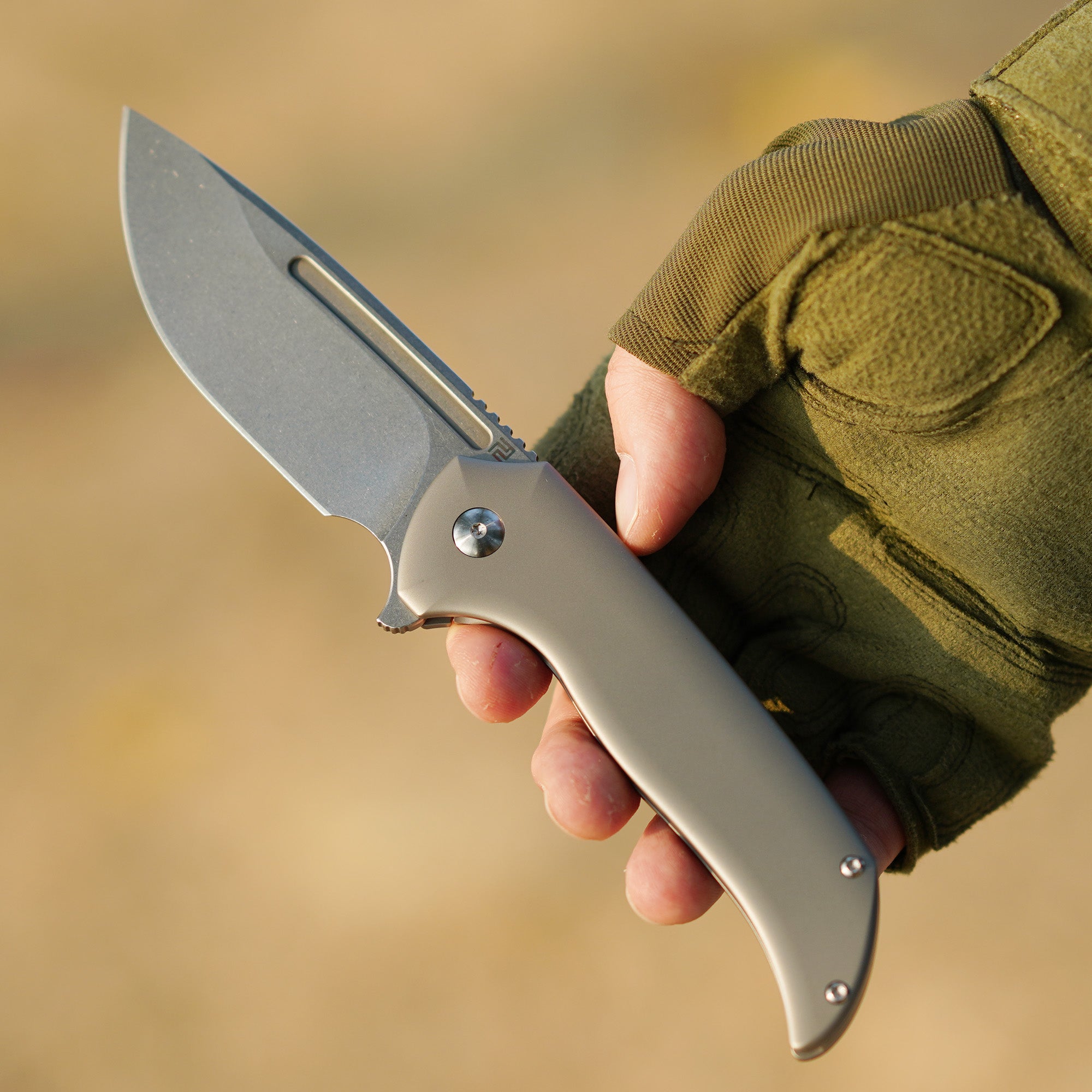 Artisan Cutlery Trux ATZ-1861G titanium handle folding knife