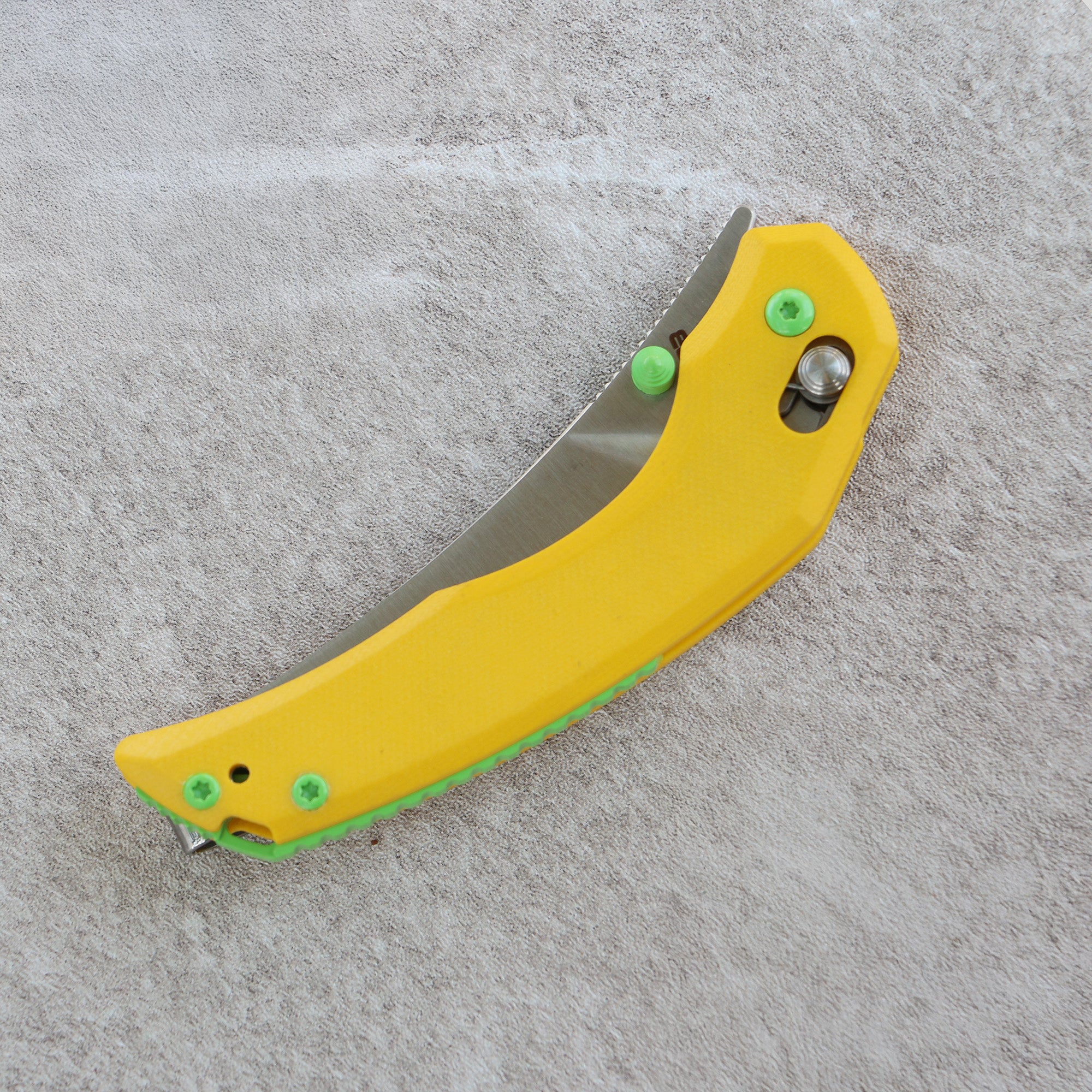 CJRB Nanner Front Flipper & Crossbar Lock Folding Knife Yellow G10 Handle (3.23'' Stone Polish AR-RPM9 Steel Blade) J1955-YE
