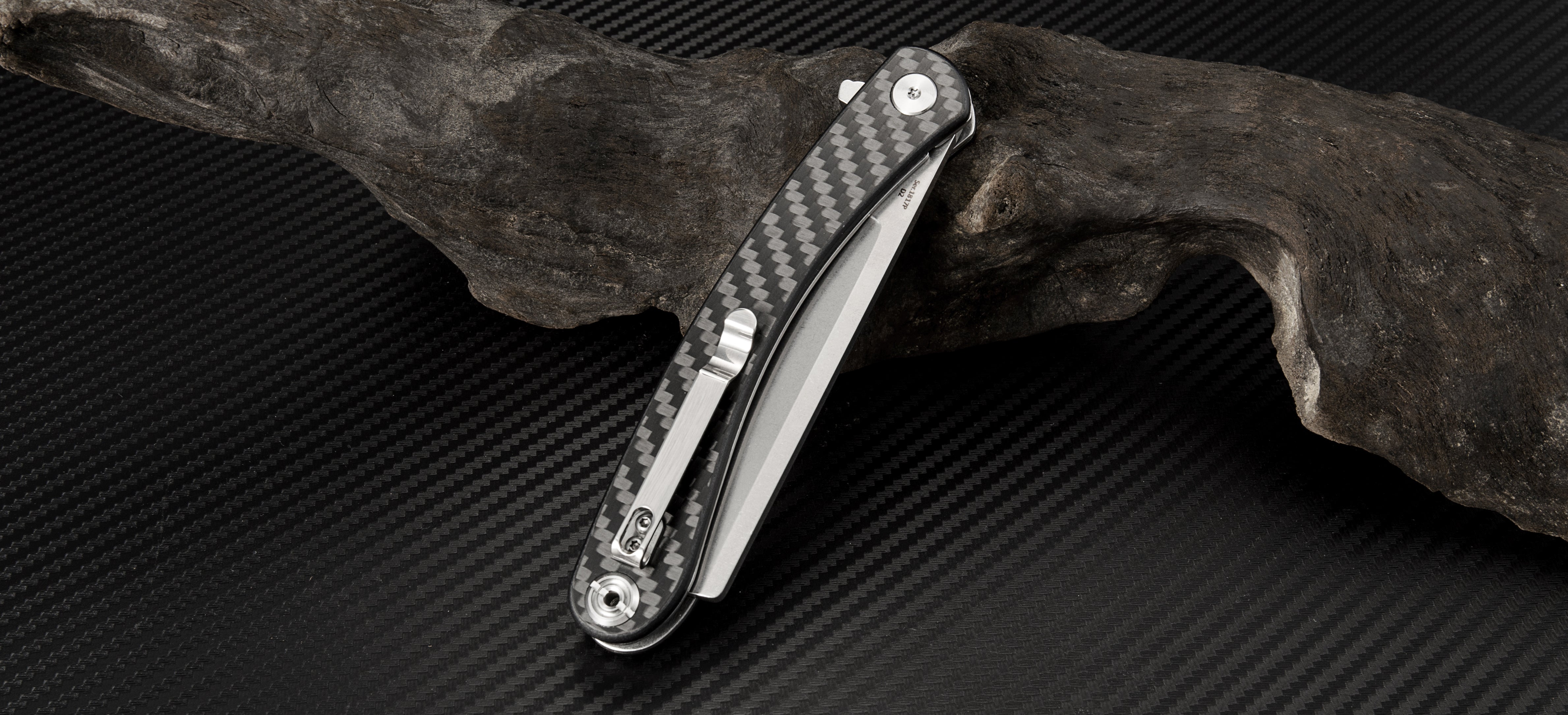 Artisan Cutlery Orthodox 1817PS folding knife with carbon fiber handle