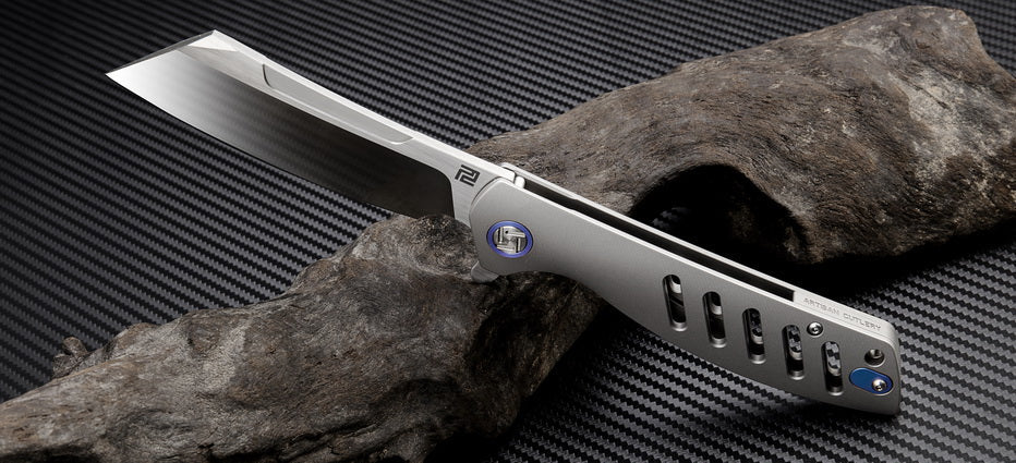 Artisan Cutlery Tomahawk 1815G folding knife with titanium handle