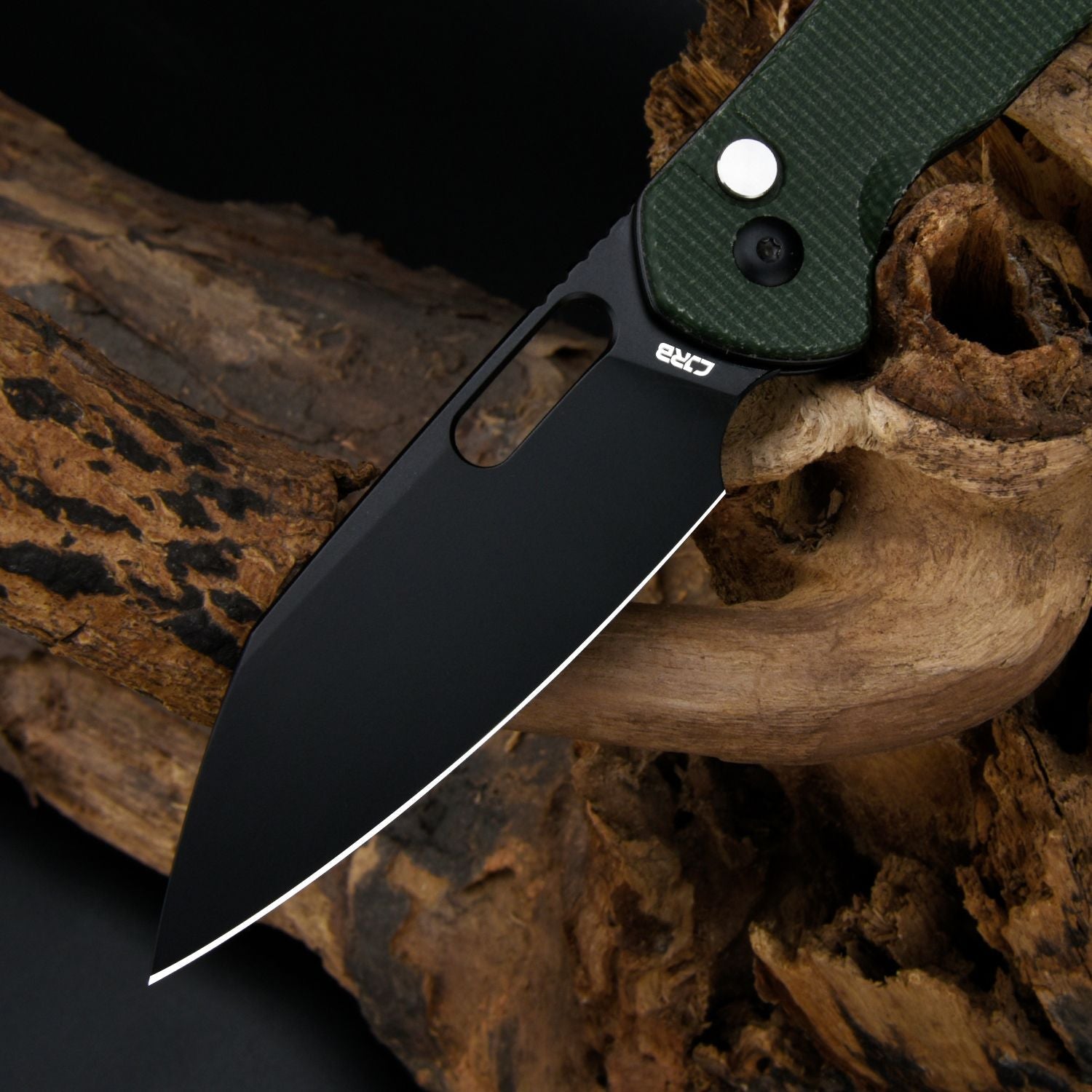CJRB Pyrite Alt Wharncliffe J1925A-BMGN folding knife side view