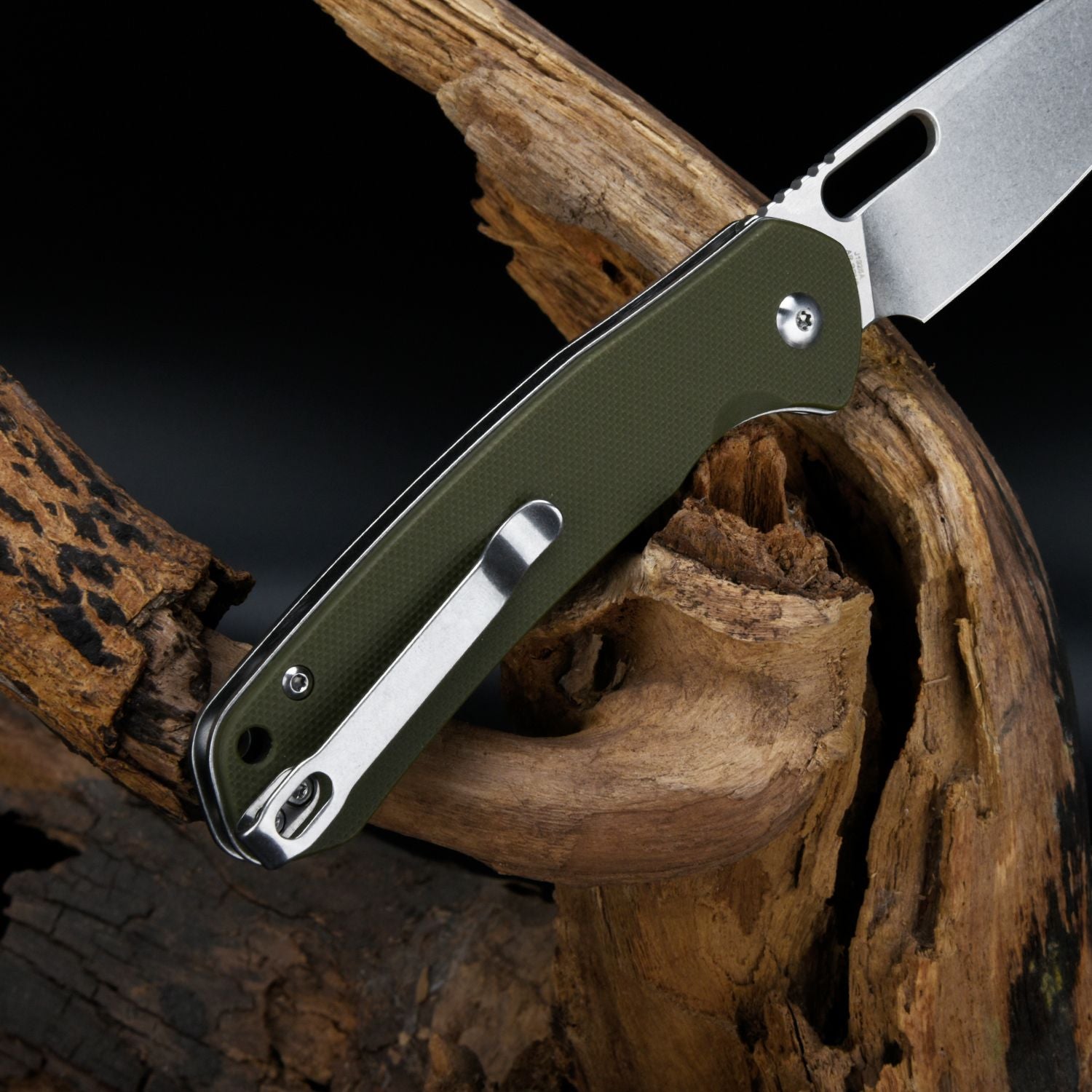 CJRB Pyrite Alt Wharncliffe J1925A-GN knife detail