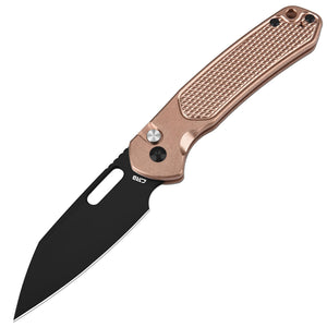 CJRB Pyrite Alt Wharncliffe J1925A folding knife with CPM-20CV black PVD blade