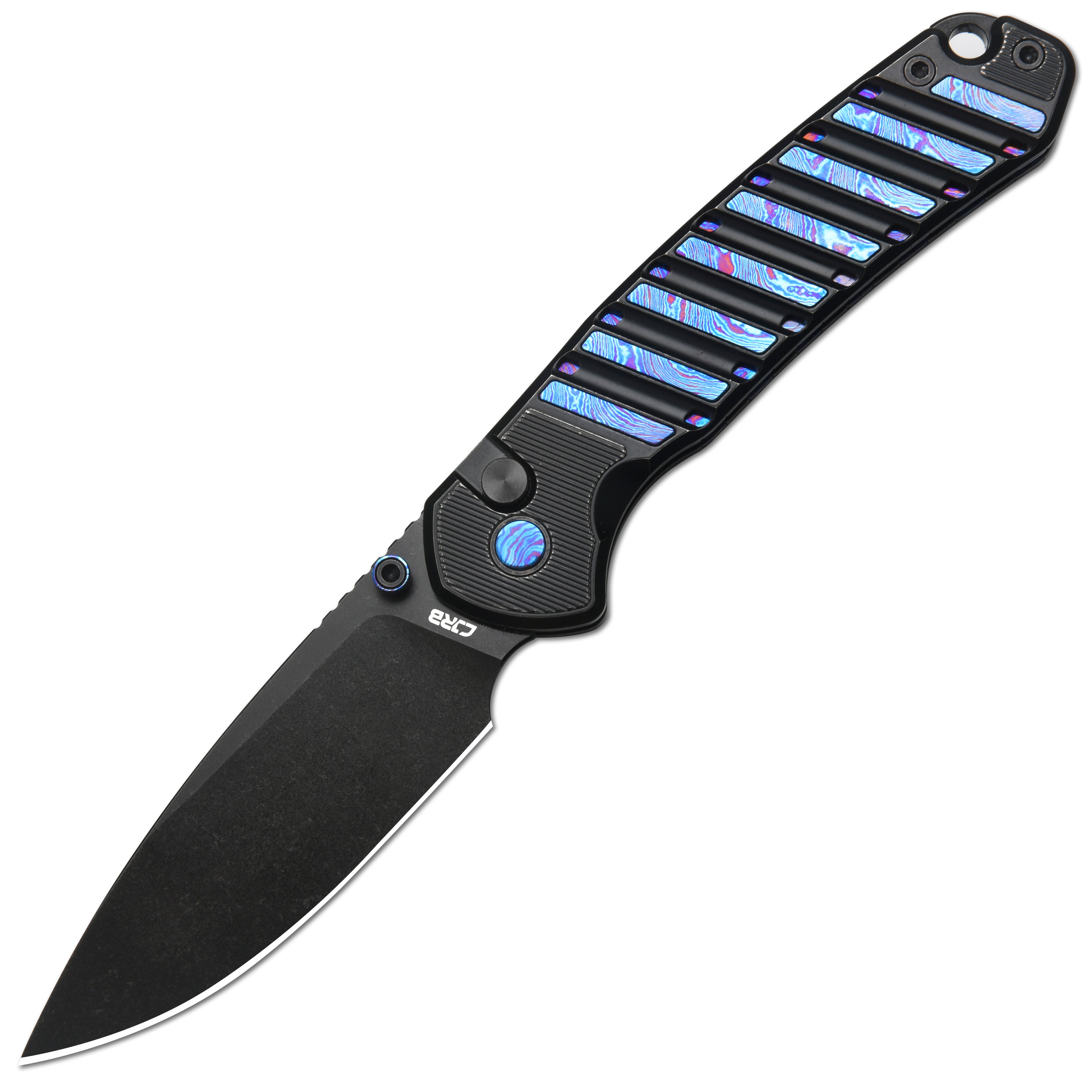 CJRB Galactic Pyrite J1925G-BTDB folding knife with S90V Damascus blade