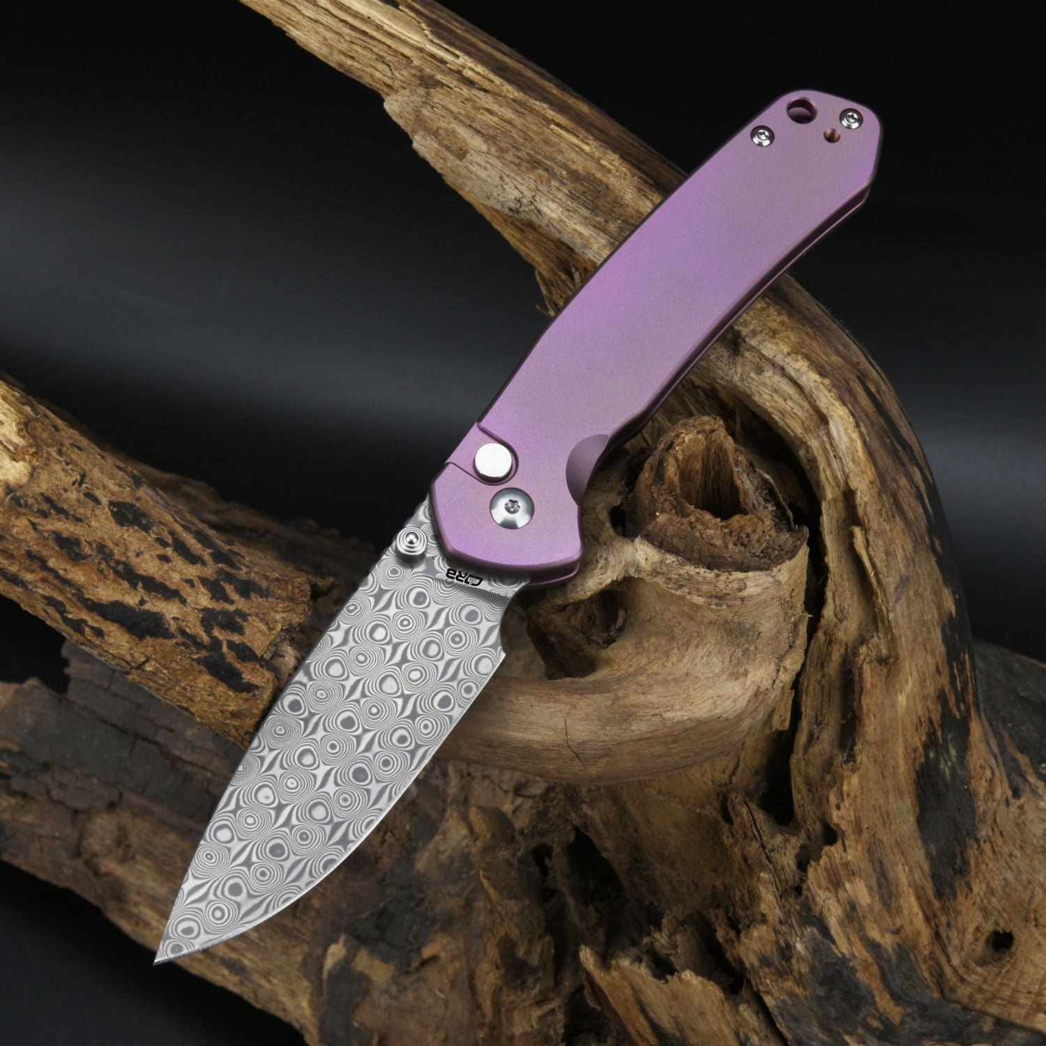 CJRB Pyrite J1925T-RE folding knife with titanium handle