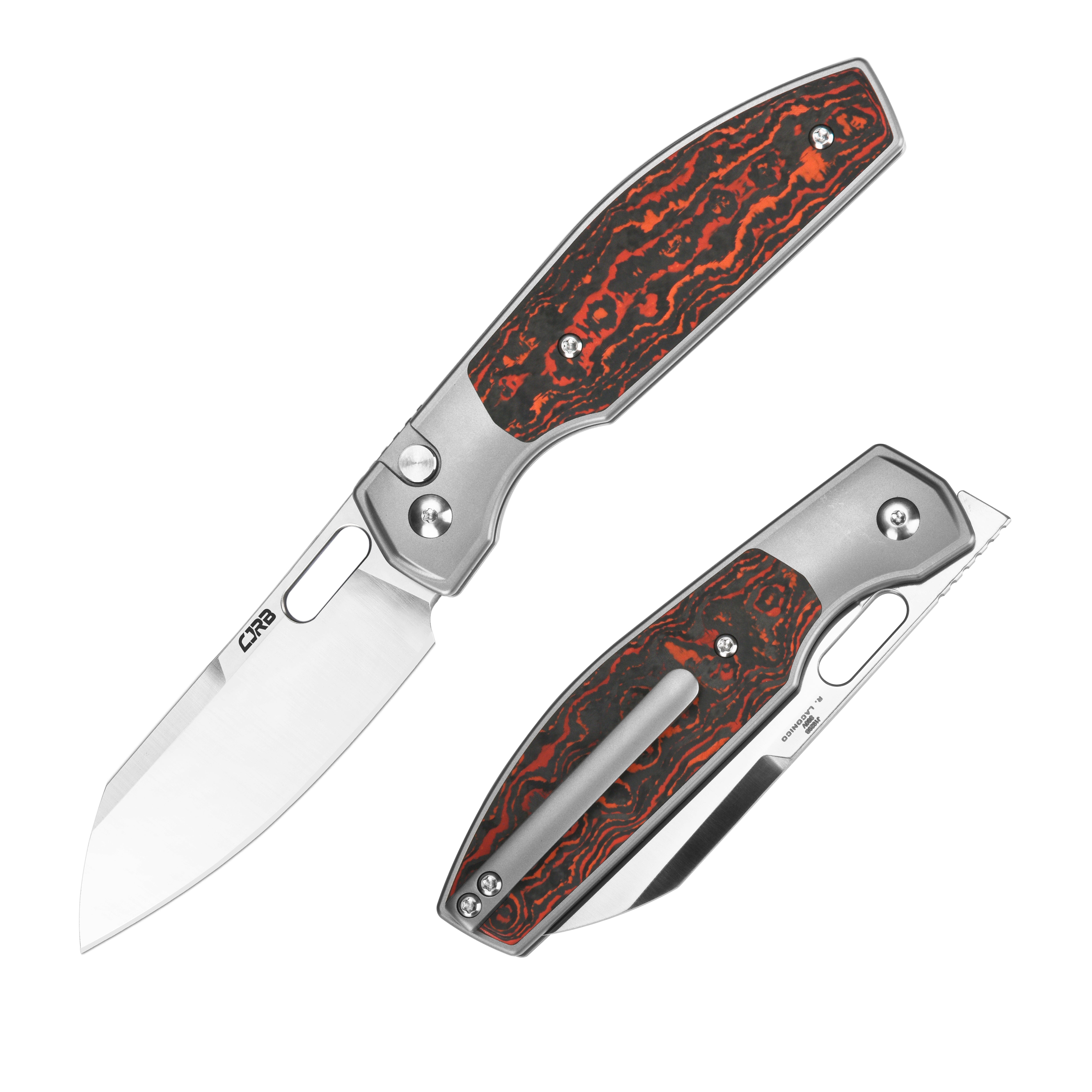 CJRB Ekko J1929 folding knife with Fat Carbon handle