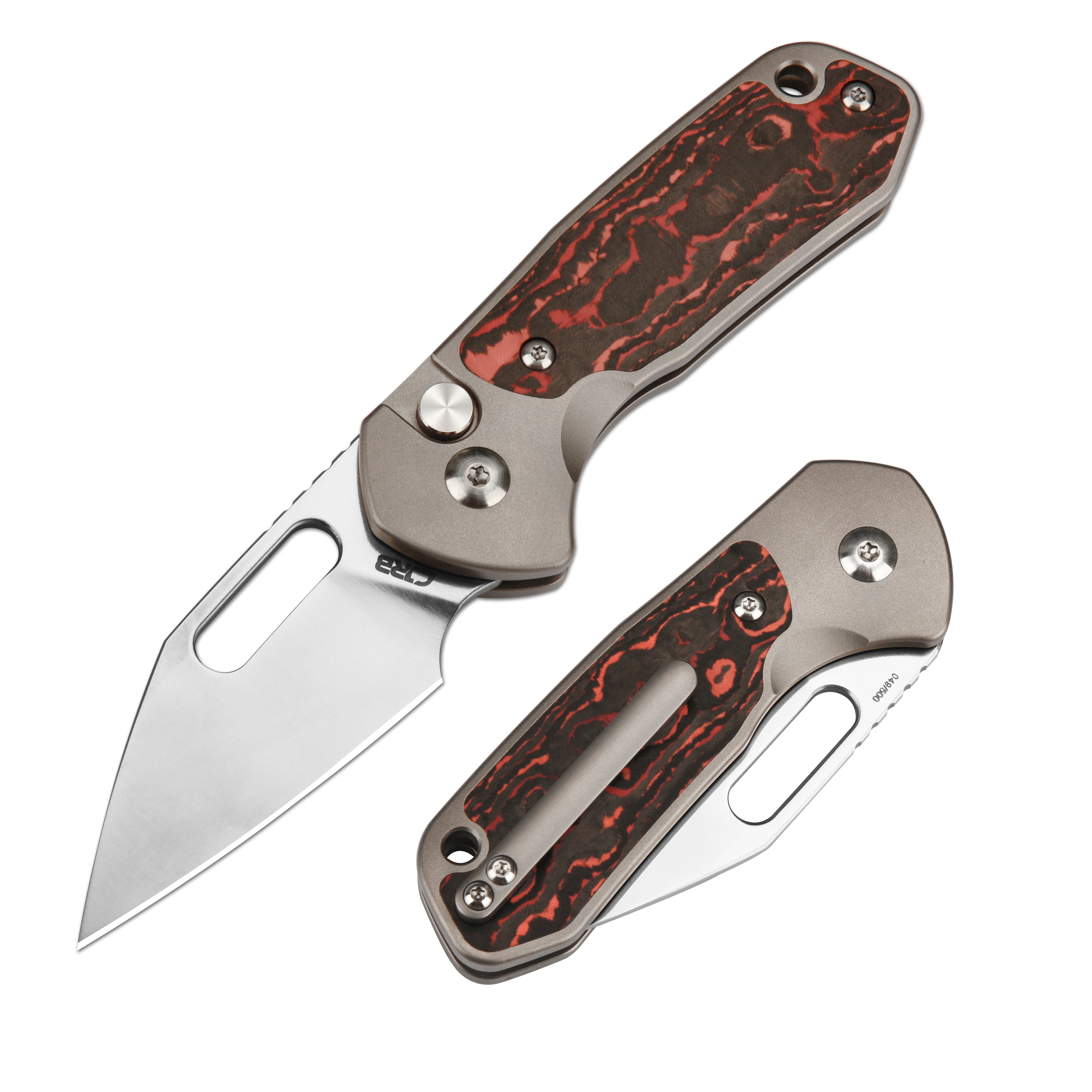 CJRB Mini Pyrite J1933T-FCMV folding knife with Fat Carbon handle
