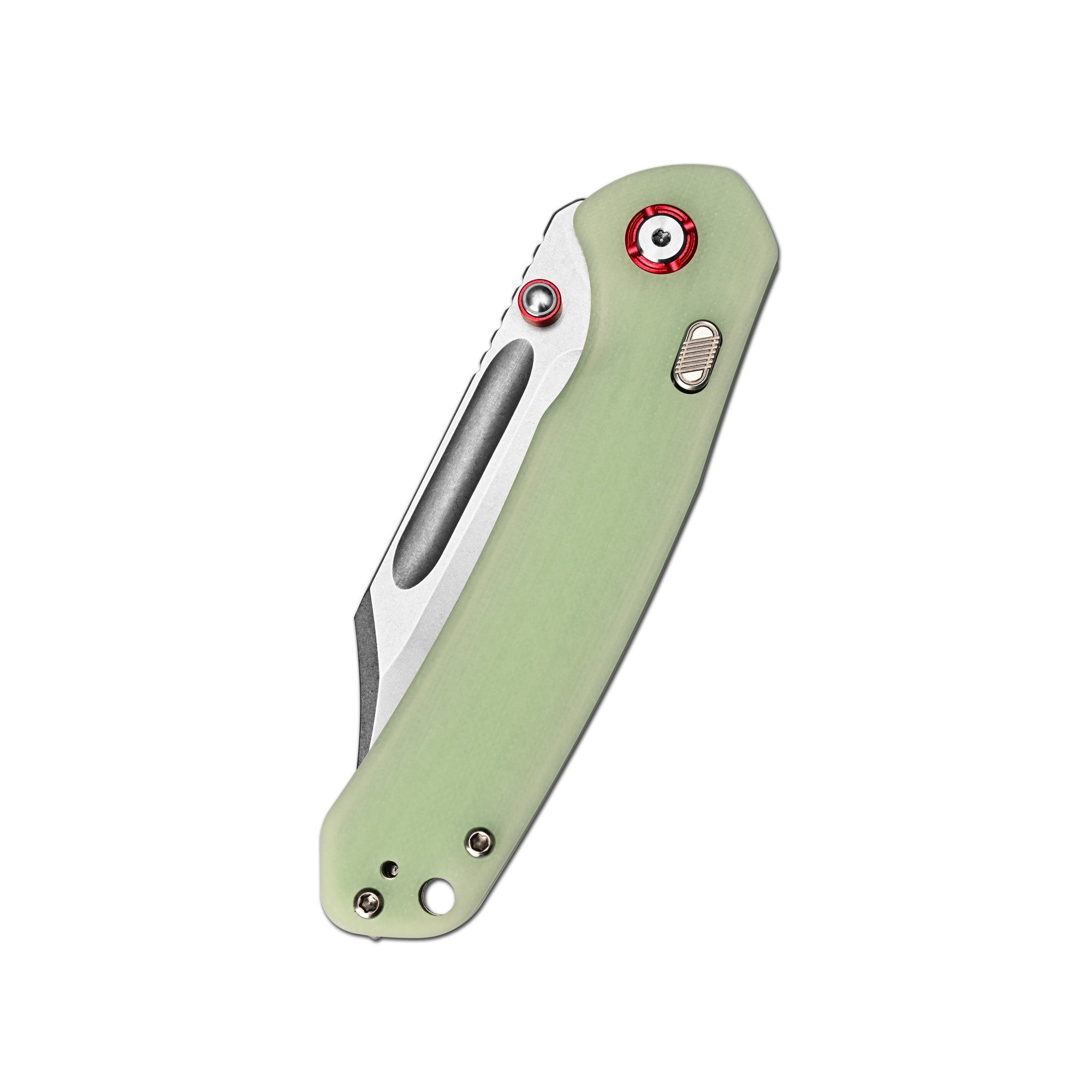 CJRB Bowie Pyrite Thumb Stud & Top Liner Lock Folding Knife G10(Glow In the Dark) Handle (3.35'' AR-RPM9 Steel Stone Wash Blade) J1942X-GD