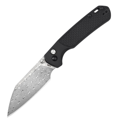 CJRB Pyrite Light J1945 folding knife with Damascus blade