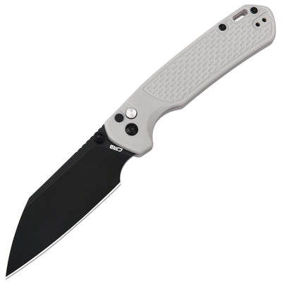 CJRB Large Pyrite Light J1945L-BGY folding knife with AR-RPM9 black PVD blade