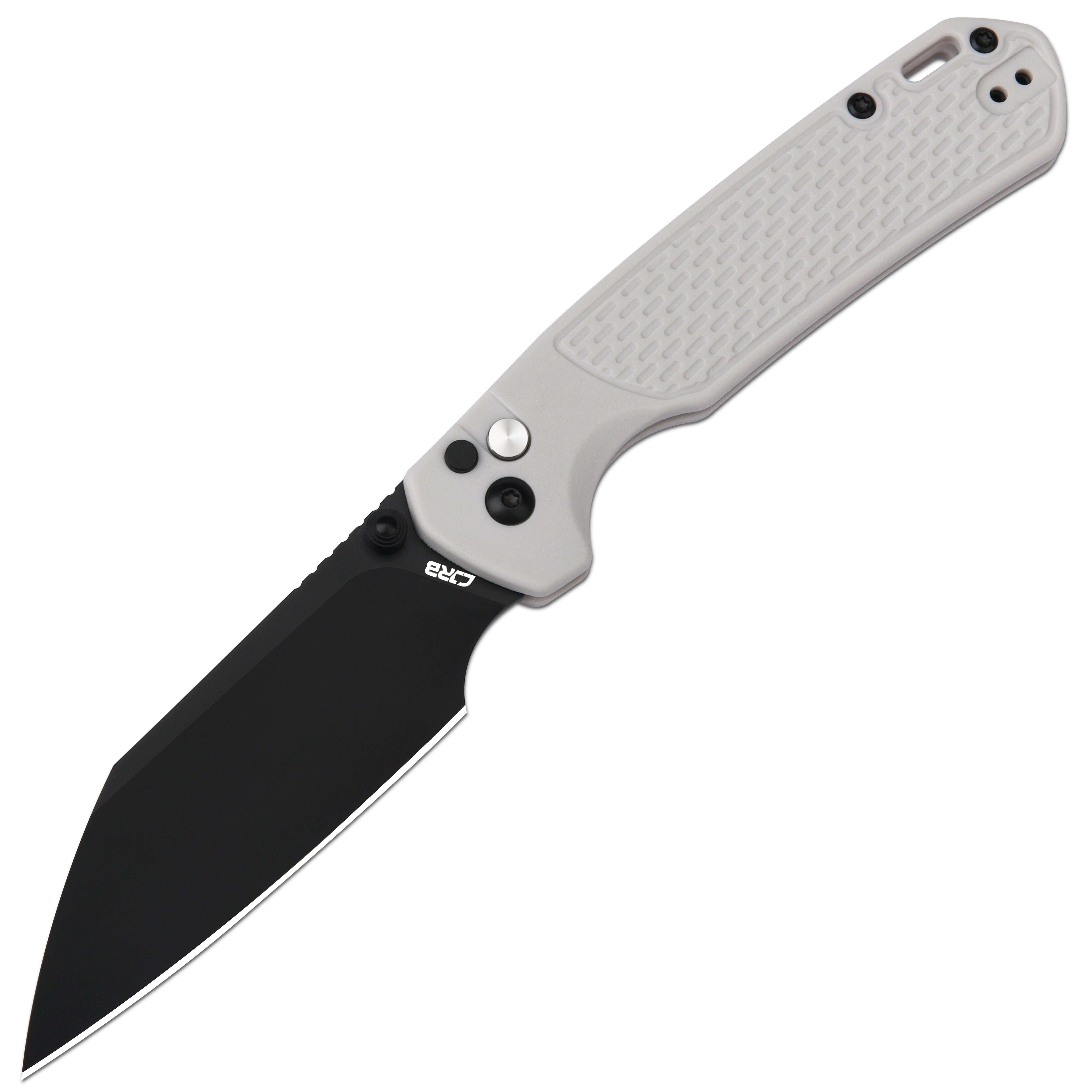 CJRB Large Pyrite Light J1945L-BGY folding knife with AR-RPM9 black PVD blade