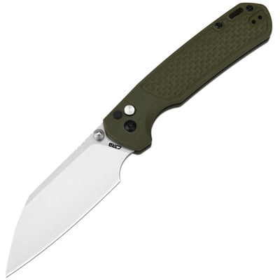 CJRB Large Pyrite Light J1945L-GN folding knife with AR-RPM9 stone wash blade