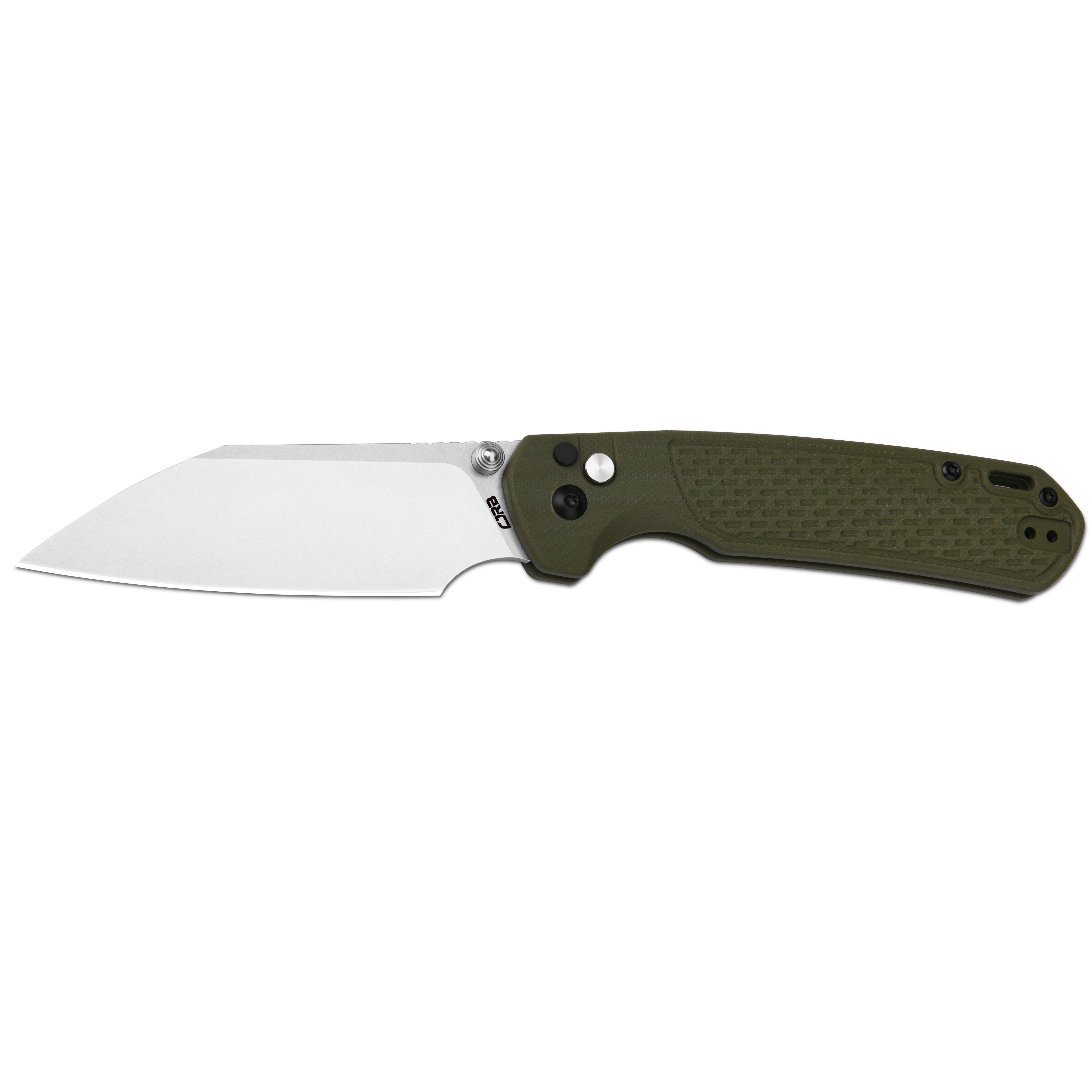 CJRB Large Pyrite Light J1945L-GN folding knife side view