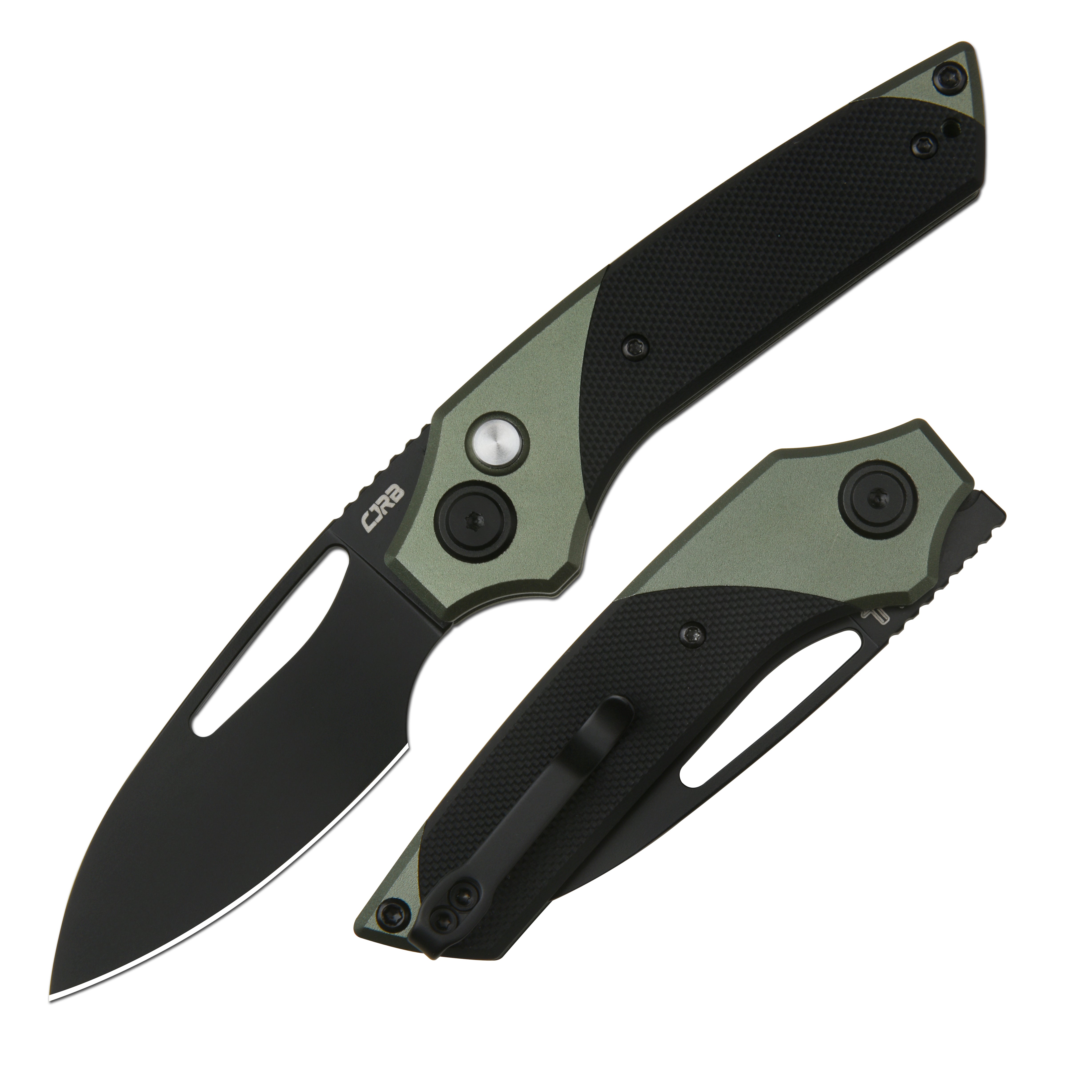 CJRB Version J1949-BBK folding knife with black G10 handle
