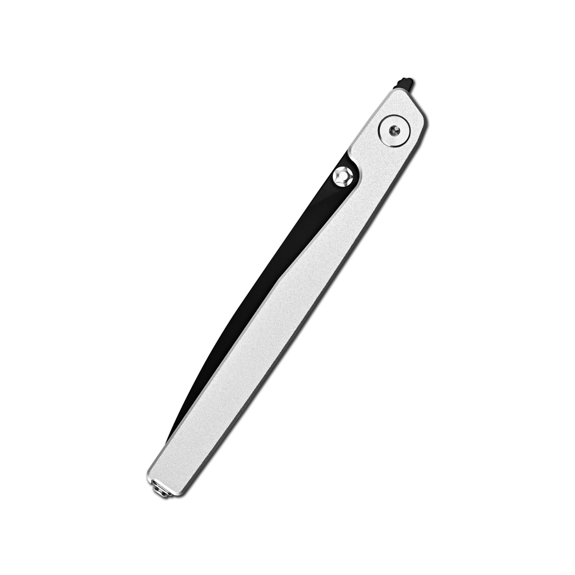 CJRB Lanky Thumb Stud & Liner Lock Knife Sliver Aluminum Handle (3.58'' Sandvik 14C28N Black PVD Coating Blade) J1965-SLV