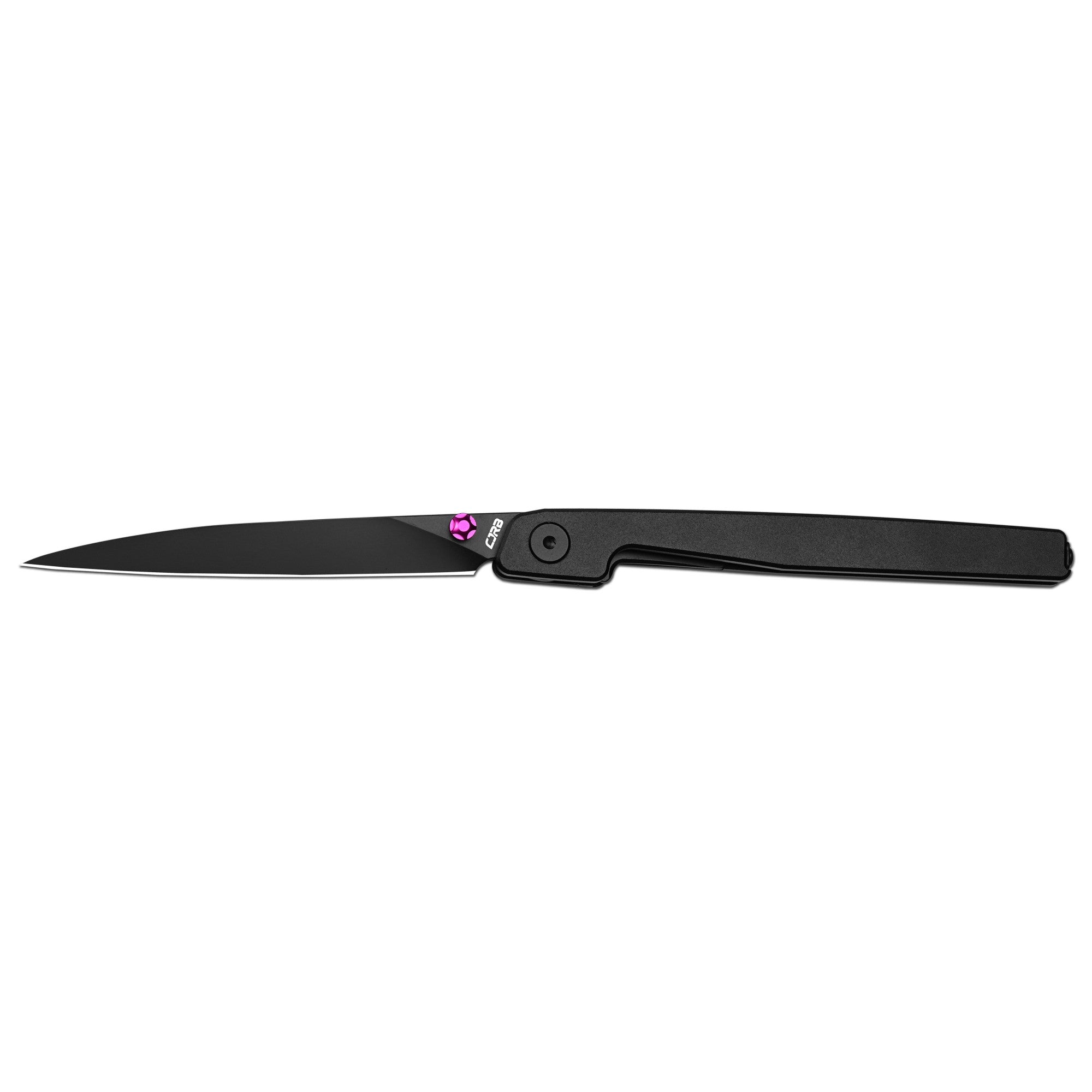 CJRB Lanky Thumb Stud & Front Flipper Liner Lock EDC Knife Steel Handle Steel Clip(3.58'' CPM S90V Black PVD Coating Blade) J1965G-BBK