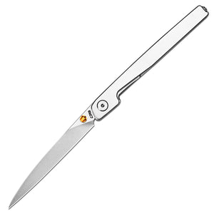 CJRB Lanky J1965G-ST folding knife with 3.58-inch CPM-S90V stone wash blade