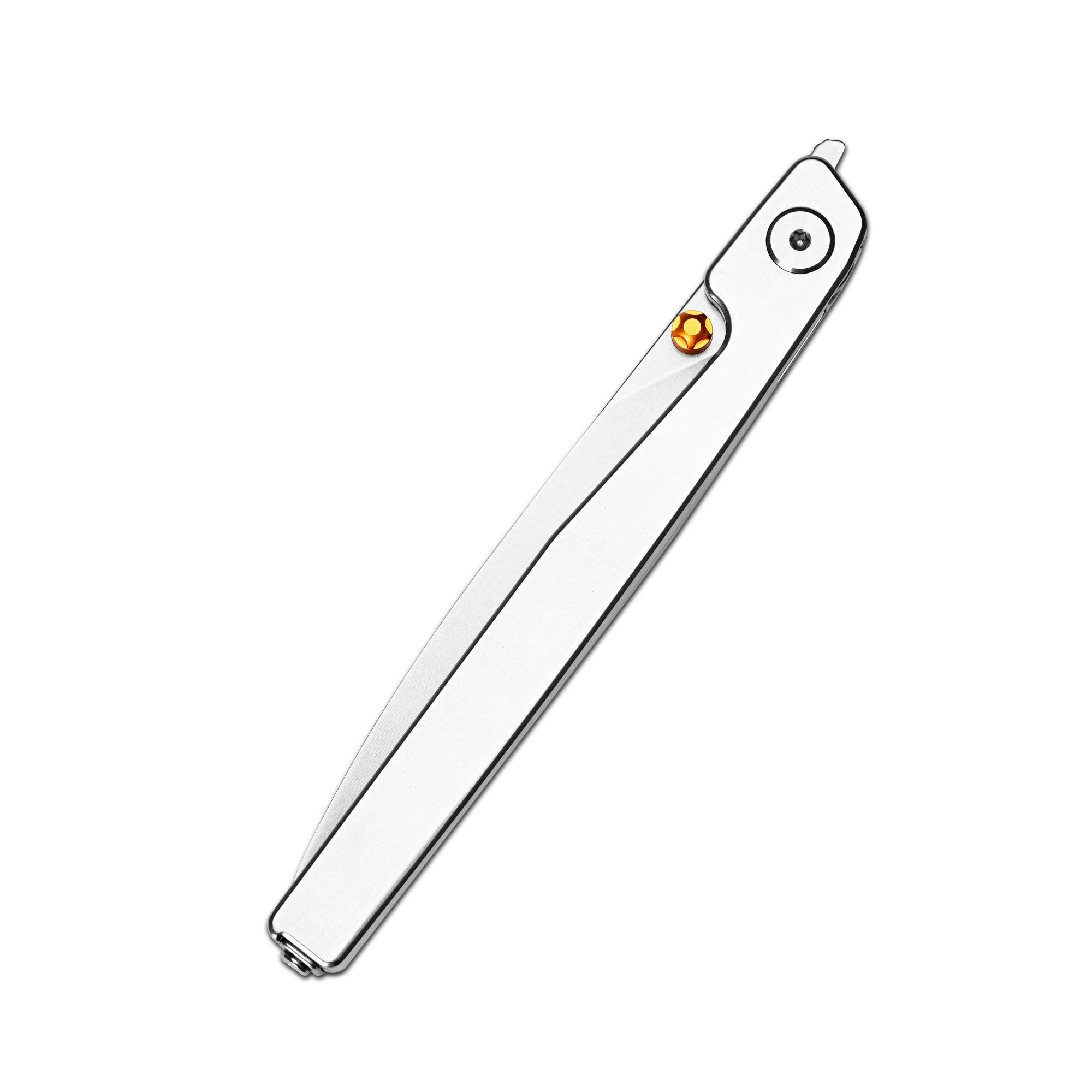 CJRB Lanky Thumb Stud & Front Flipper Liner Lock EDC Knife Steel Handle Steel Clip(3.58'' CPM S90V Stone Wash Blade) J1965G-ST