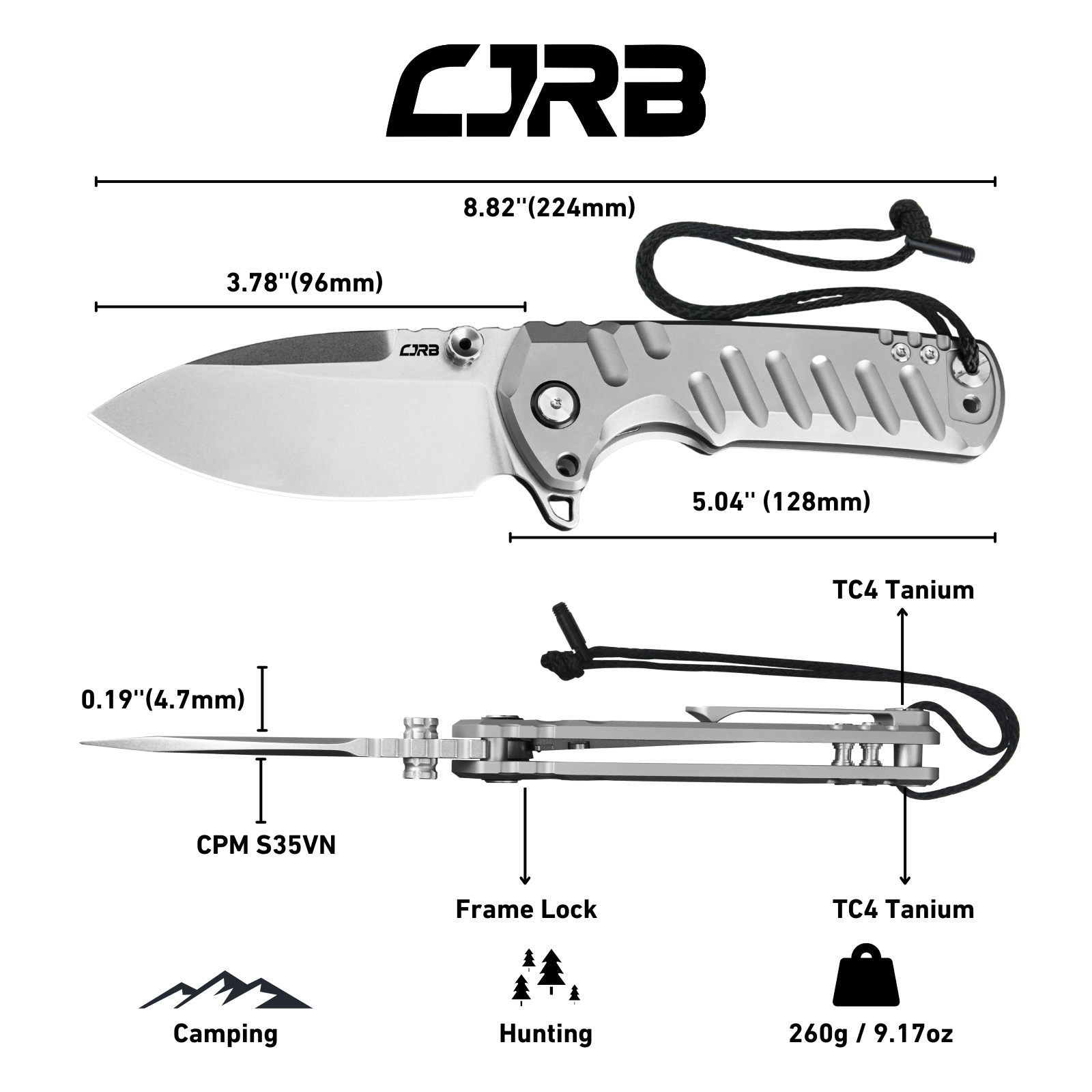 CJRB Tundra J1966G-GY blade profile