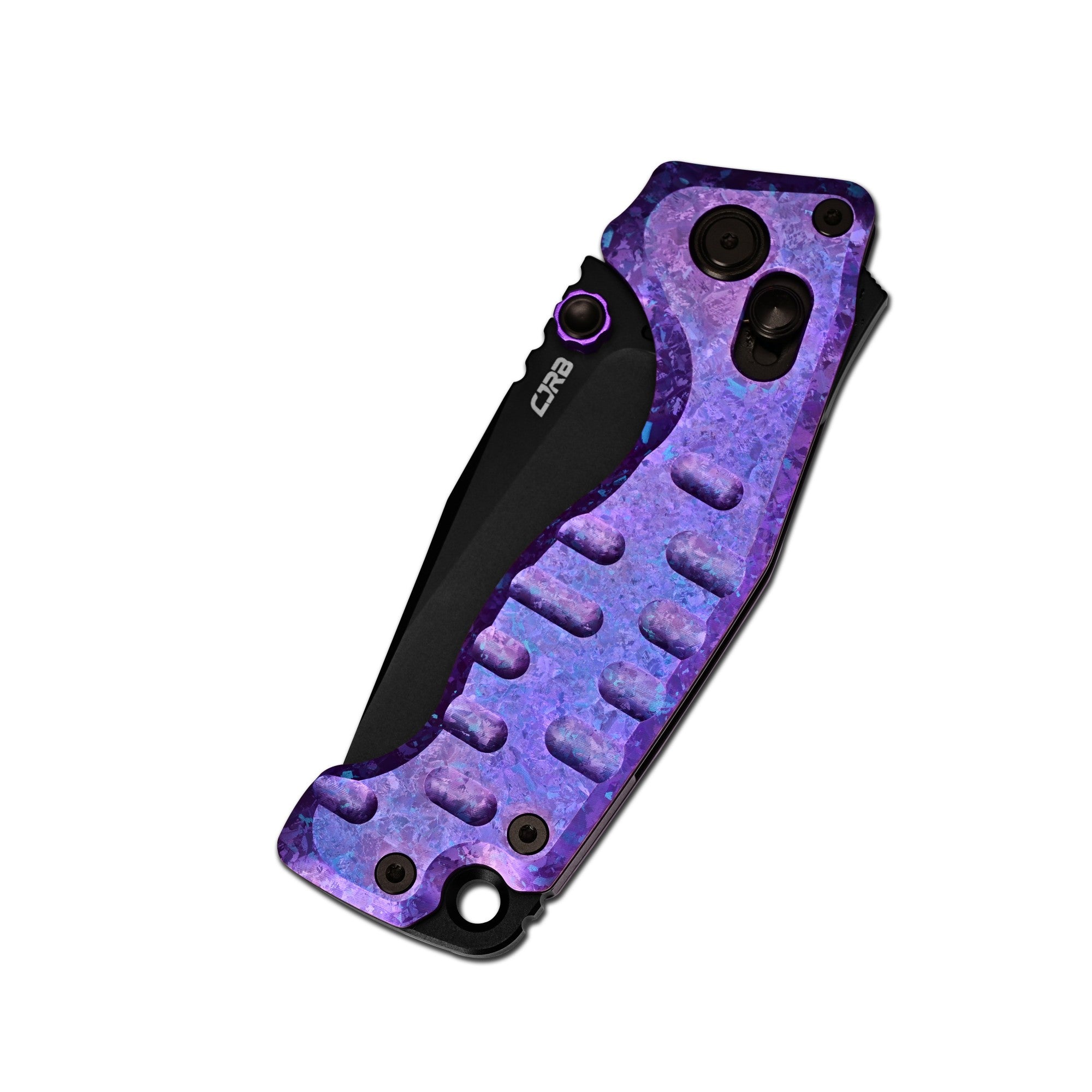 CJRB Doubletap Thumb Stud & Recoil Lock V2 Tatical Knife Crystal Titanium Handle(3.86'' CPM S35VN Steel Black PVD Coating Blade) J1970-CPU
