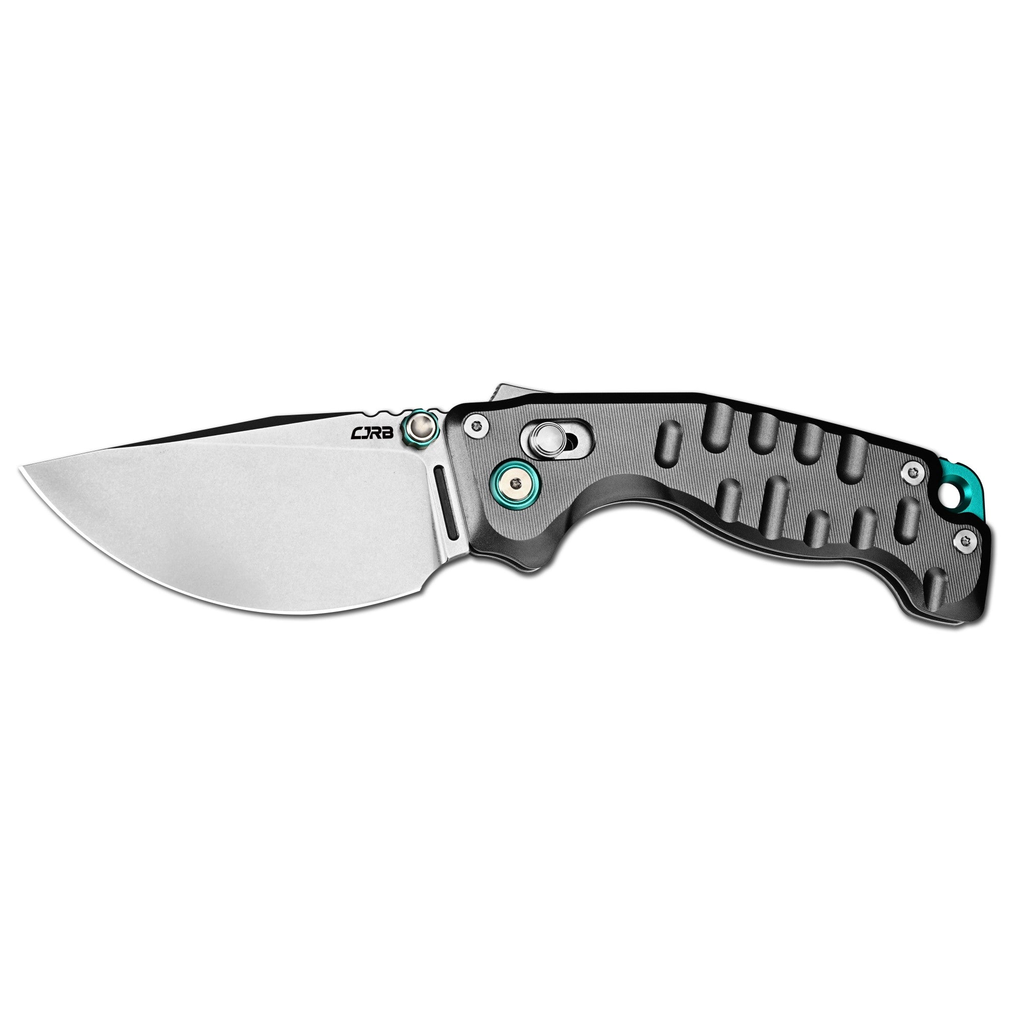 CJRB Doubletap Thumb Stud & Recoil Lock V2 Tatical Knife Gray 7075-T6 Aluminum Handle(3.86'' D2 Stone Wash Blade) J1970-GAL (Exclusive)
