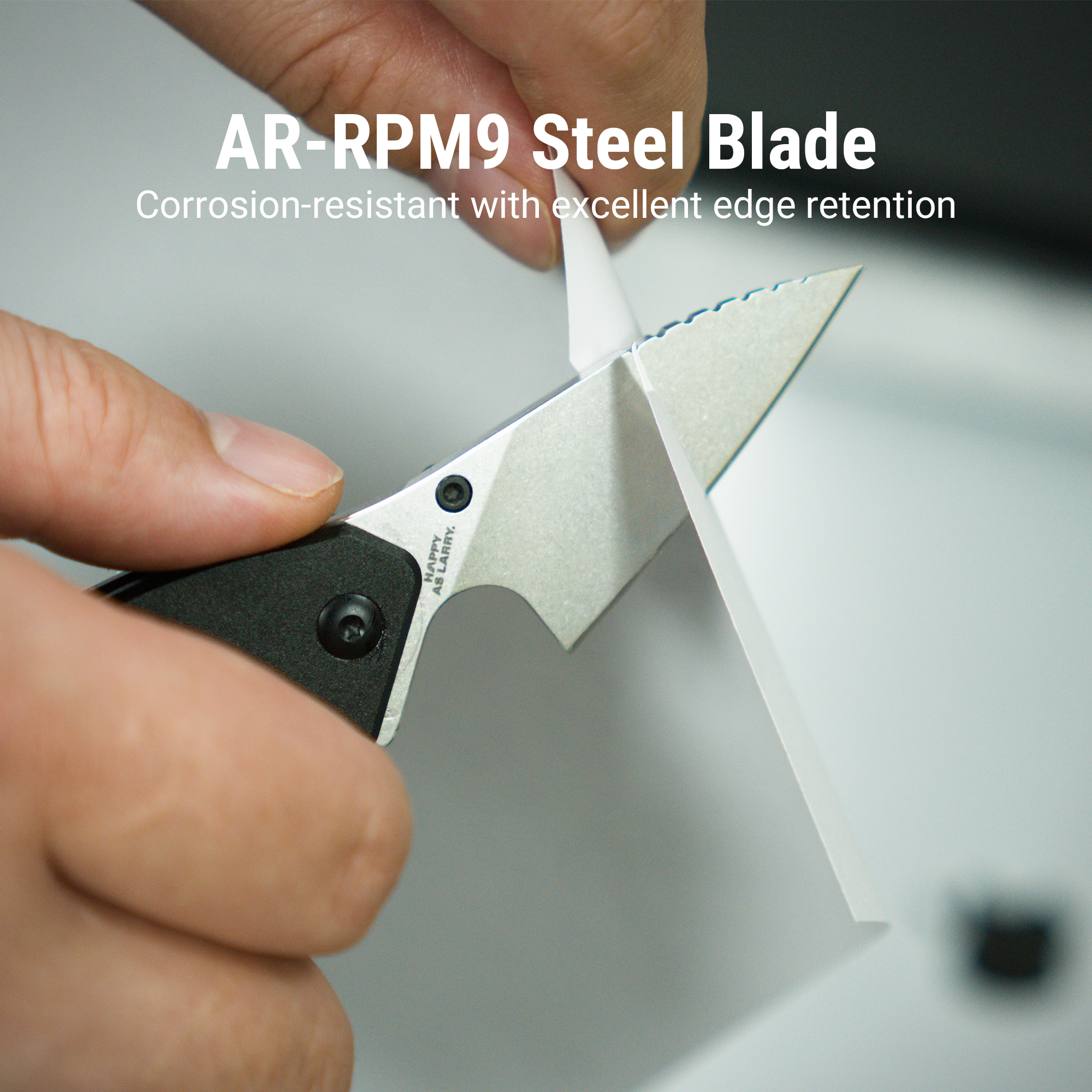 CJRB Spud Thumb Stud & Liner Lock Neck Knife Black Aluminum Handle(2.34'' AR-RPM9 Steel Stone Wash Blade) J1971-BK