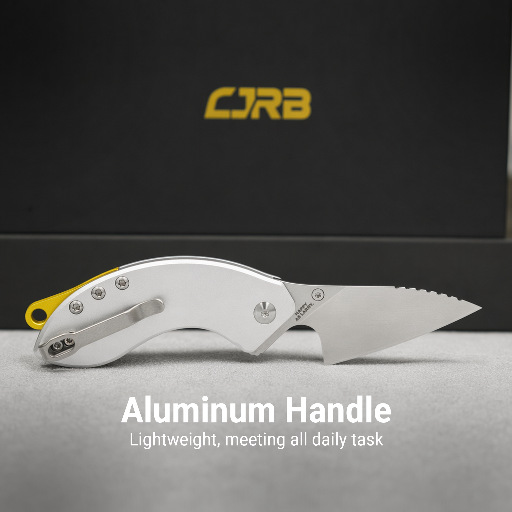 CJRB Spud Thumb Stud & Liner Lock Neck Knife Gray Aluminum Handle(2.34'' AR-RPM9 Steel Stone Wash Blade) J1971-GY