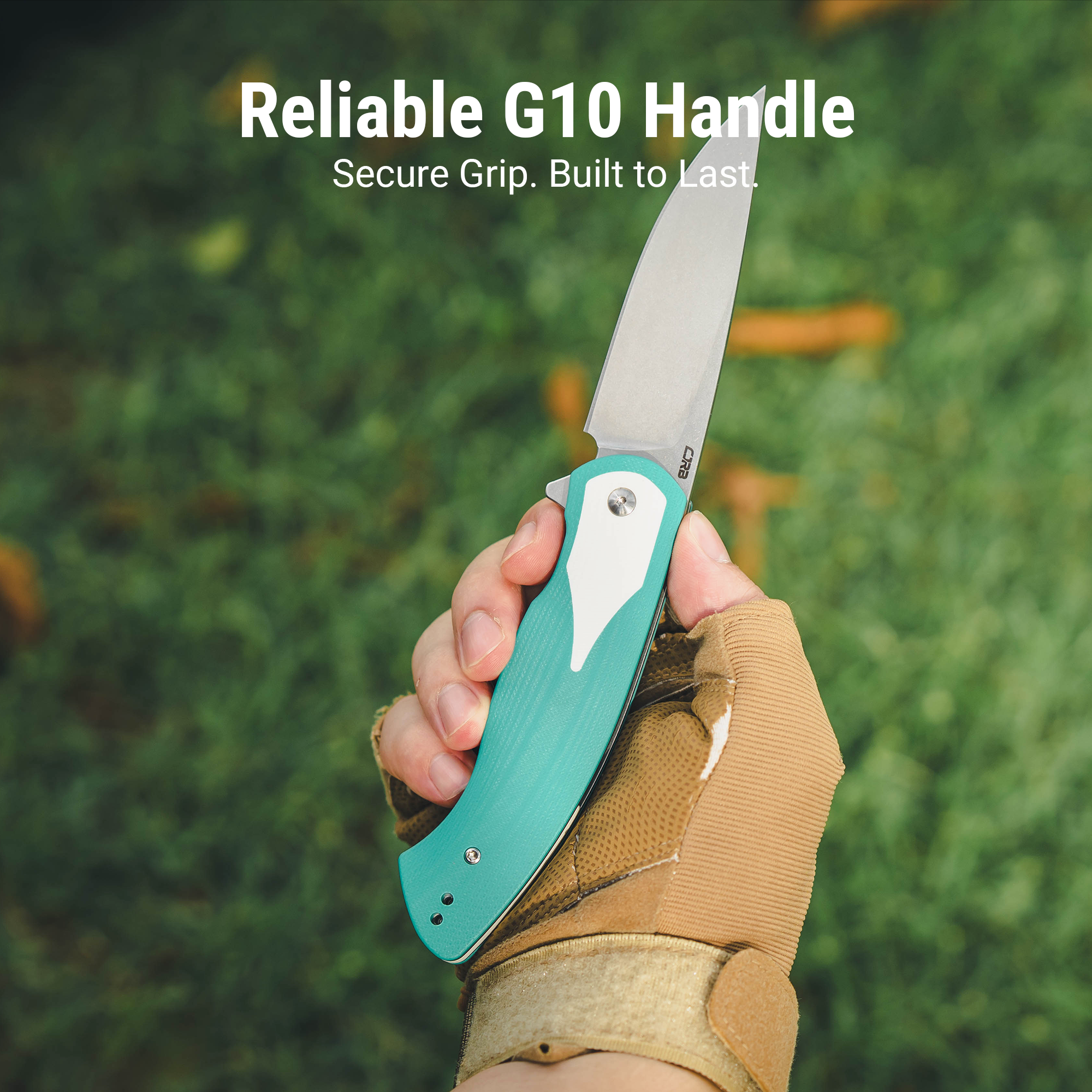 CJRB Rodayo Flipper & Liner Lock Folding Knife Green G10 Handle (3.78'' Stone Wash AR-RPM9 Steel Blade) J1972-GWH