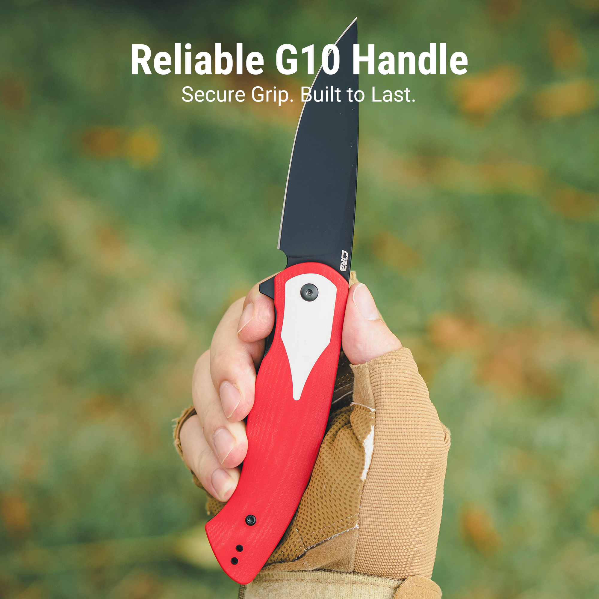 CJRB Rodayo Flipper & Liner Lock Folding Knife Red G10 Handle (3.78'' AR-RPM9 Steel Black PVD Coating Blade) J1972-RWH