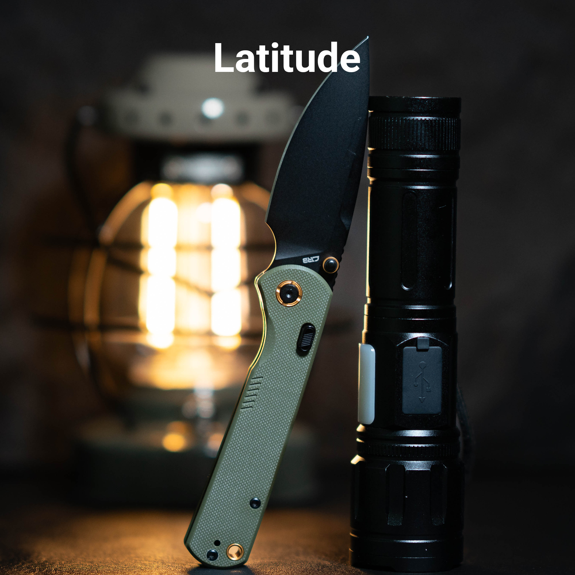CJRB Latitude J1975-BGN folding knife with green G10 handle