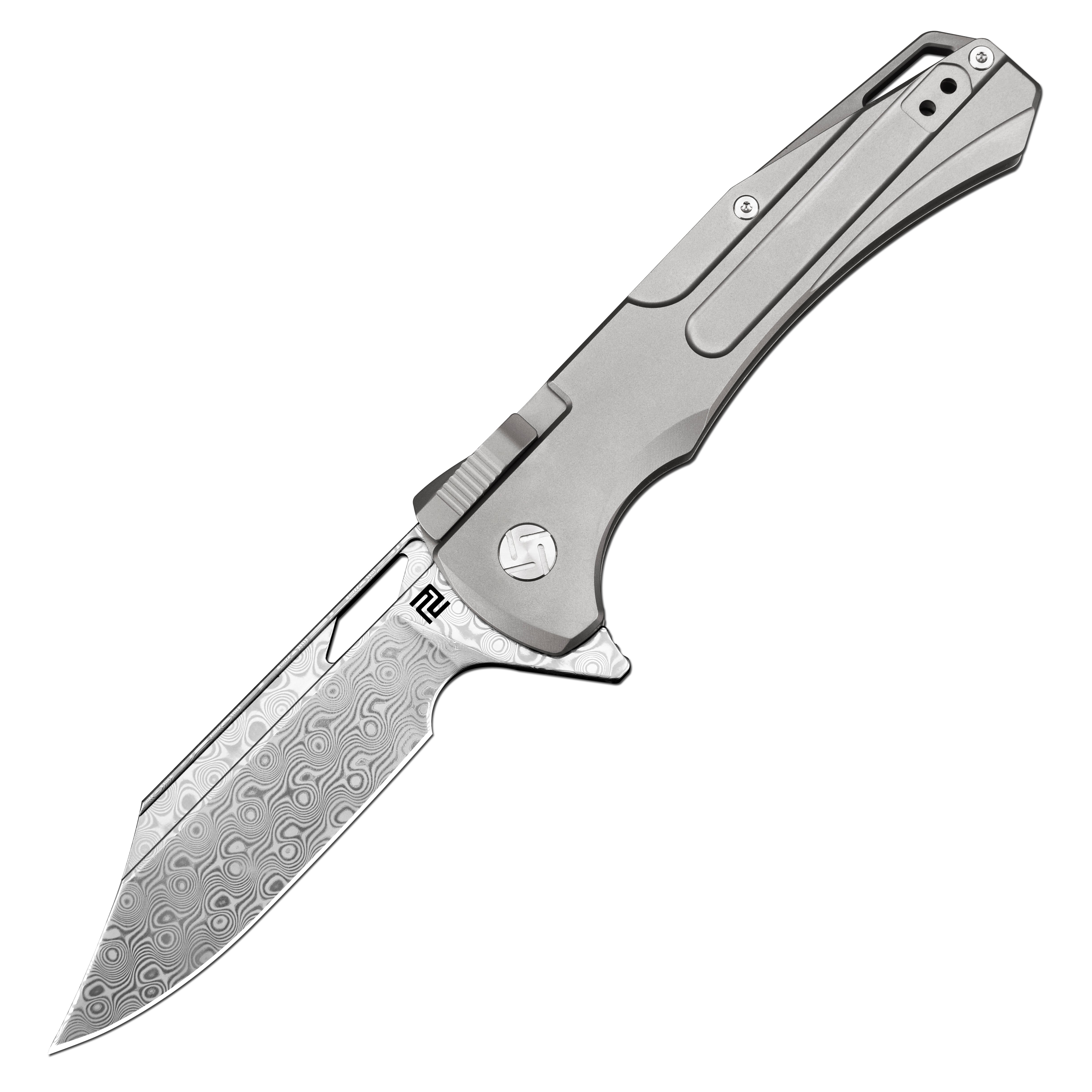 Artisan Cutlery Blowback 1822GD folding knife with titanium handle