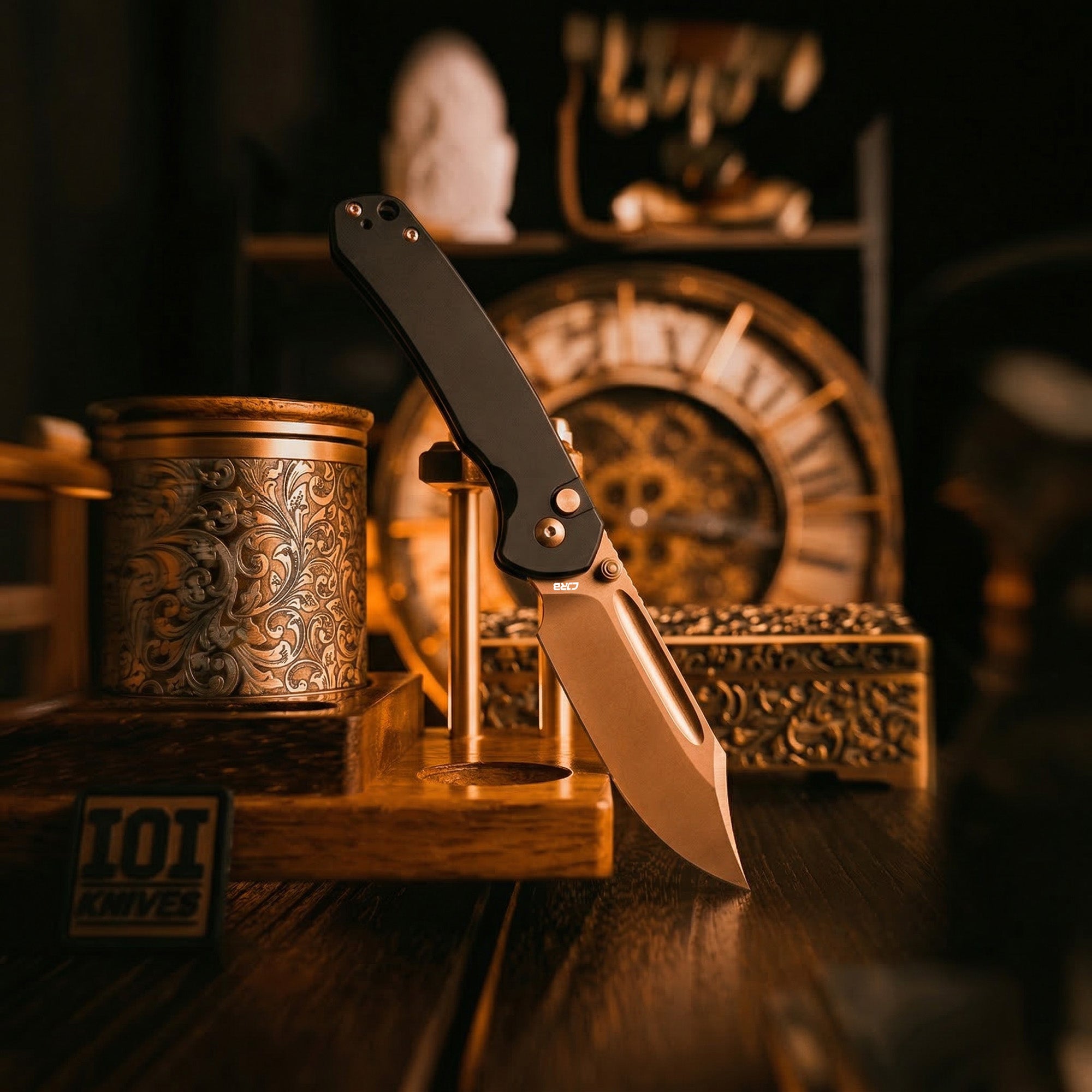 CJRB Bowie Pyrite J1942 blade detail
