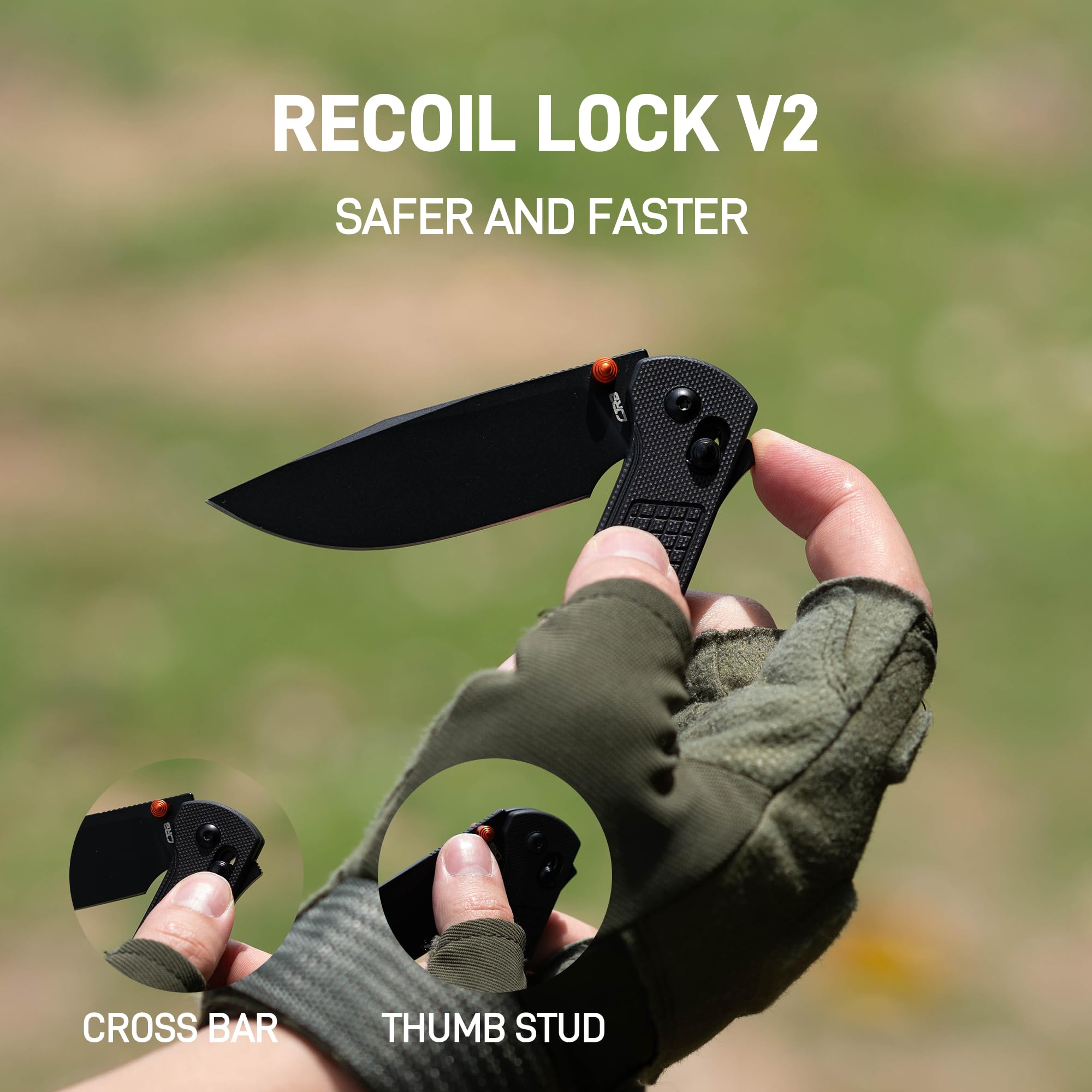 CJRB Bolt J1960 folding knife with black G10 handle