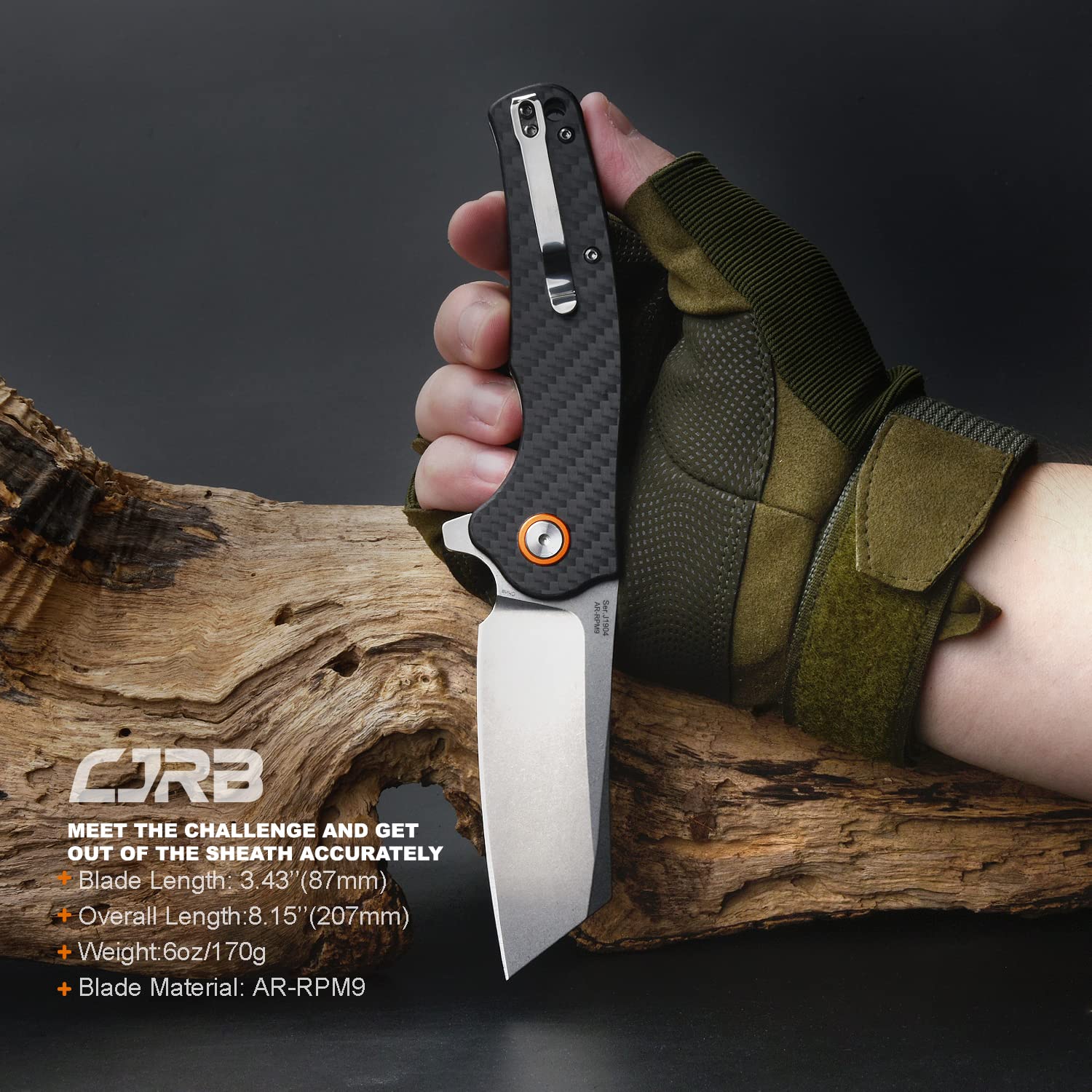 CJRB Crag J1904 folding knife side view