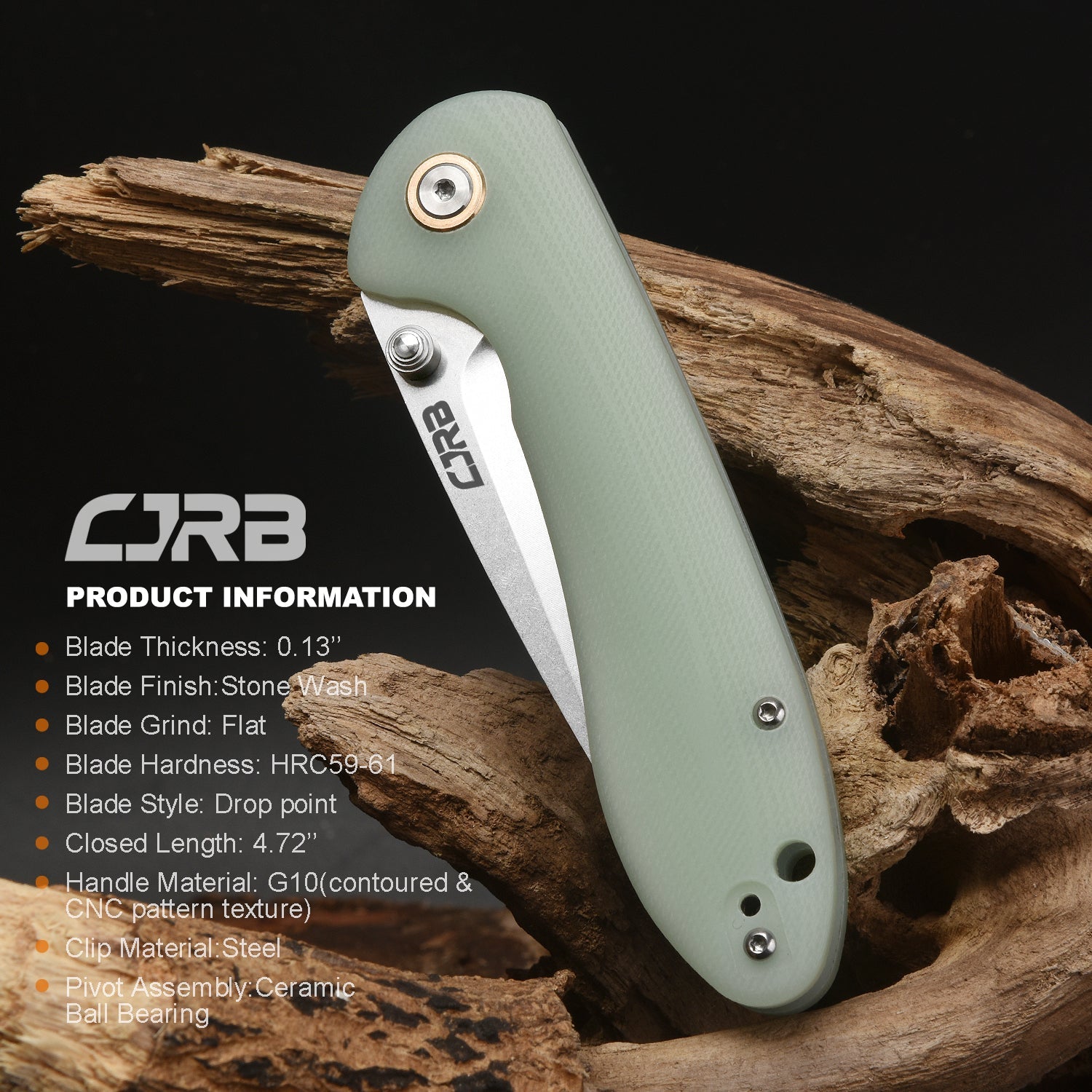 CJRB Feldspar J1912S-NTG handle close-up