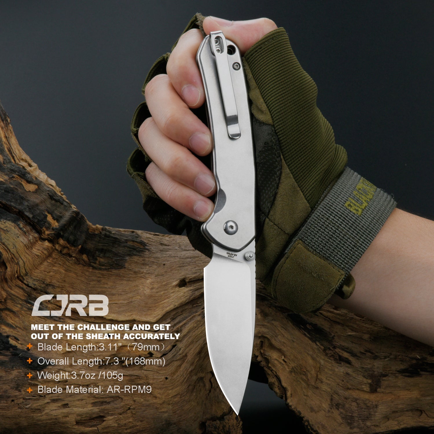 CJRB Pyrite J1925 folding knife side view