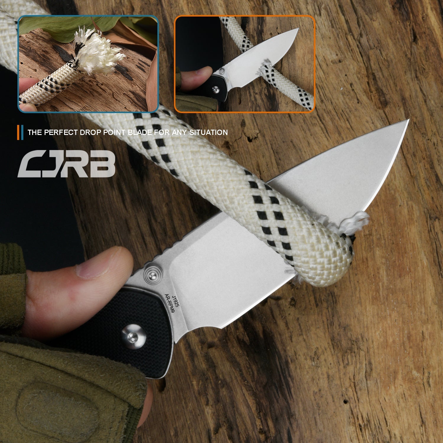CJRB Pyrite J1925 knife detail