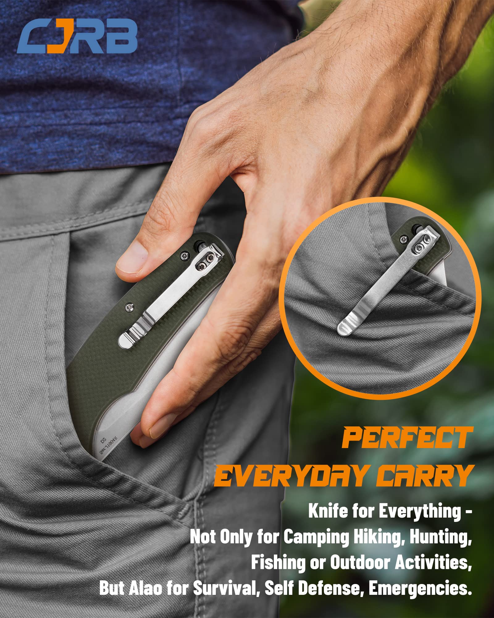 CJRB Crag J1904-GNF folding knife side view