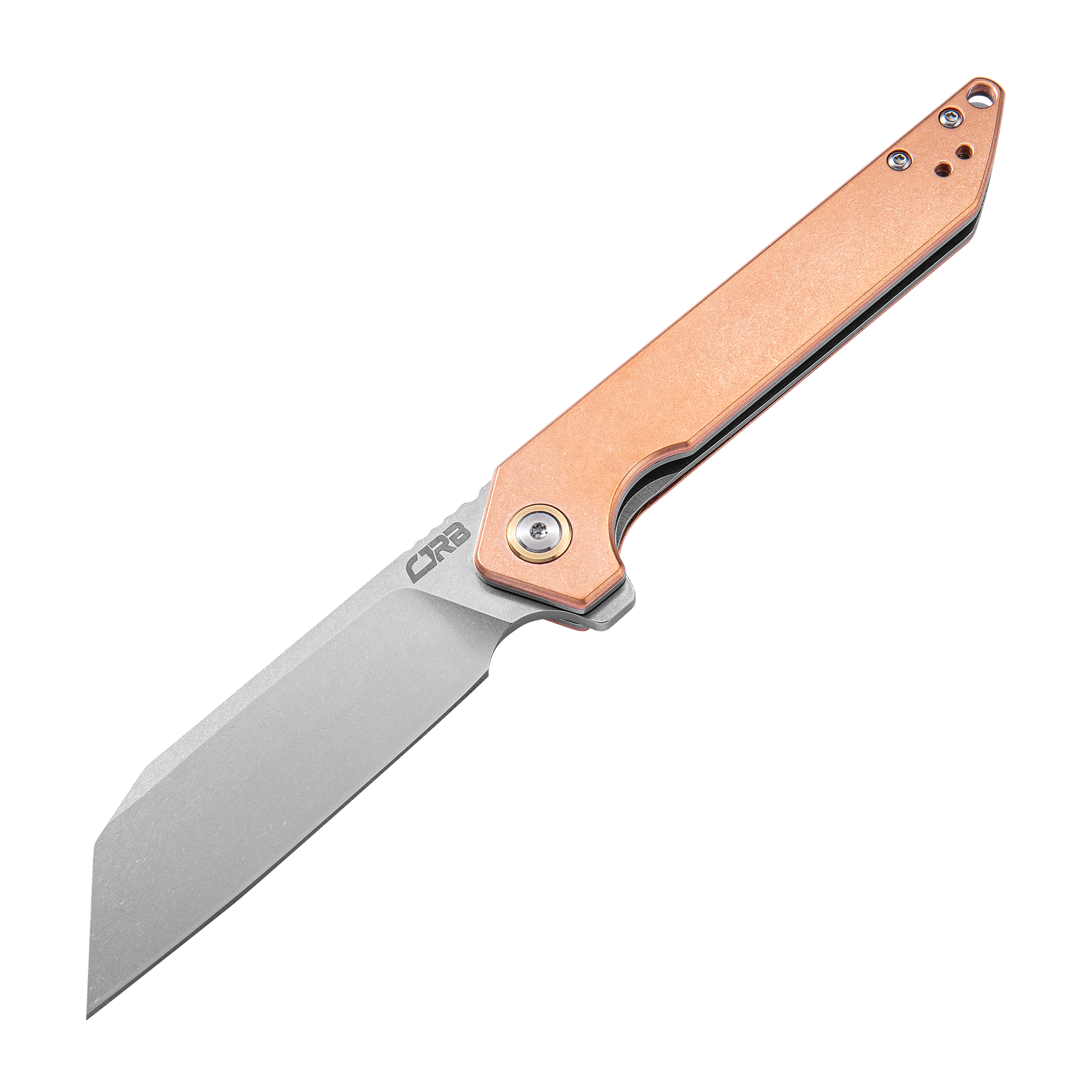 CJRB Rampart J1907 copper handle folding knife