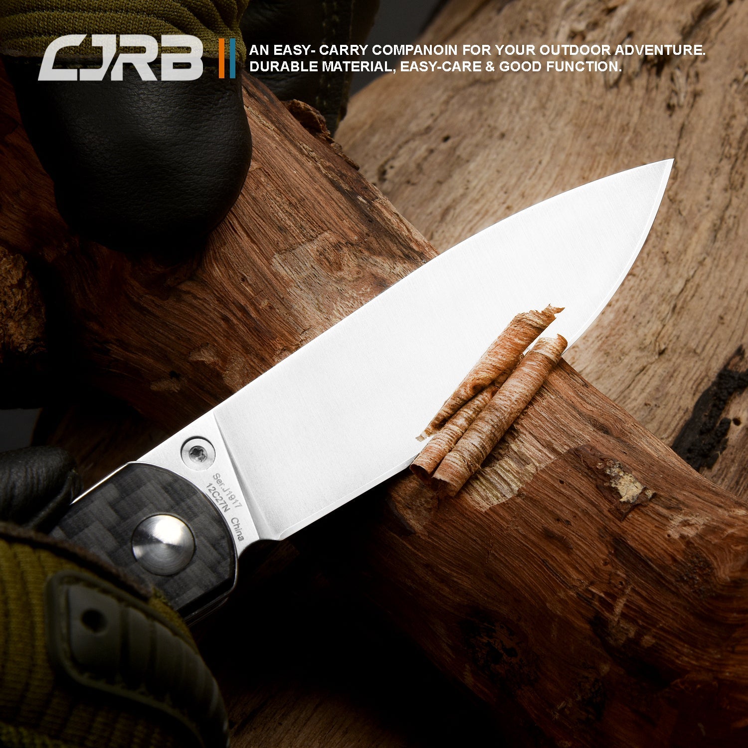 CJRB Ria J1917 carbon fiber handle folding knife