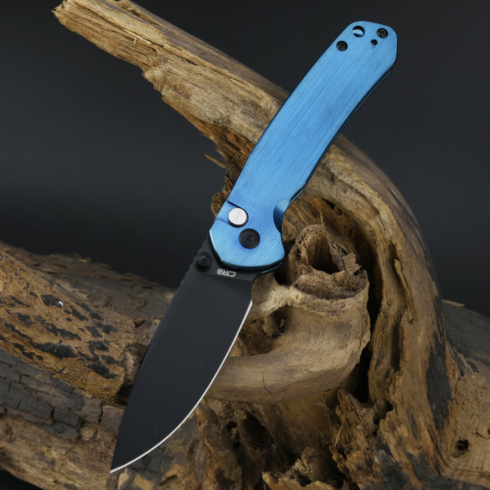 CJRB Pyrite J1925 Blue steel handle folding knife