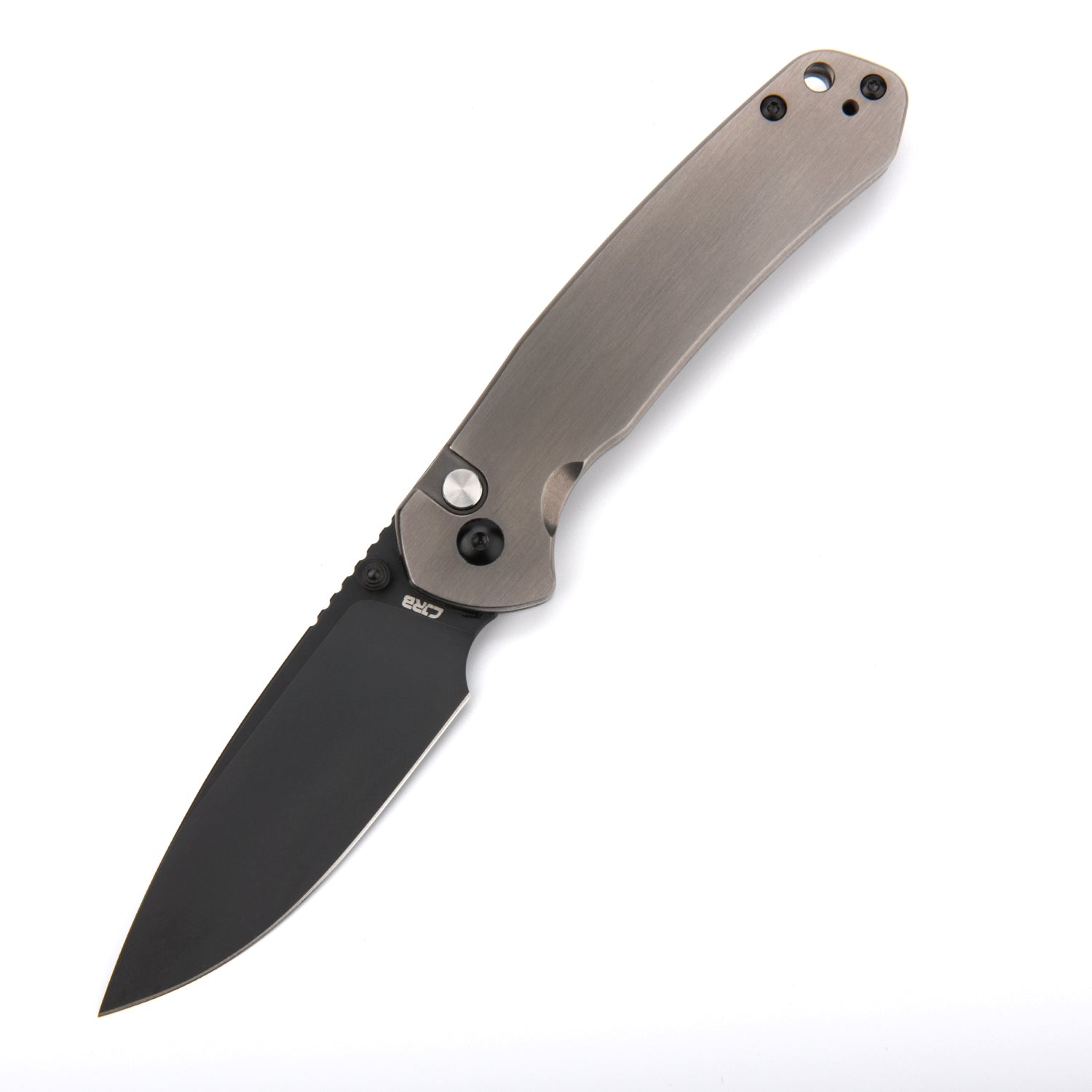 CJRB Pyrite J1925 Smoky Gray folding knife with AR-RPM9 blade