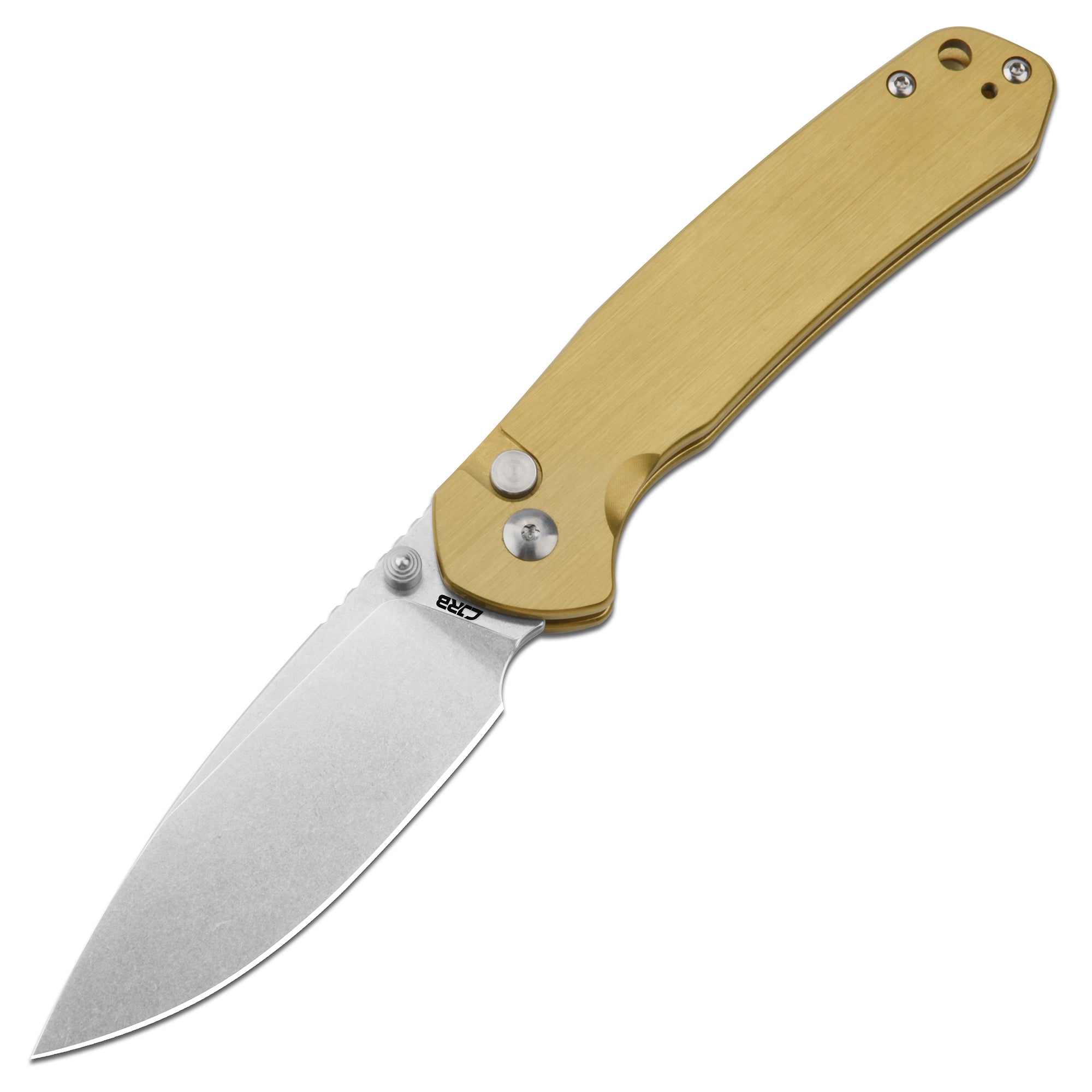 CJRB Pyrite J1925 Brass pocket knife detail