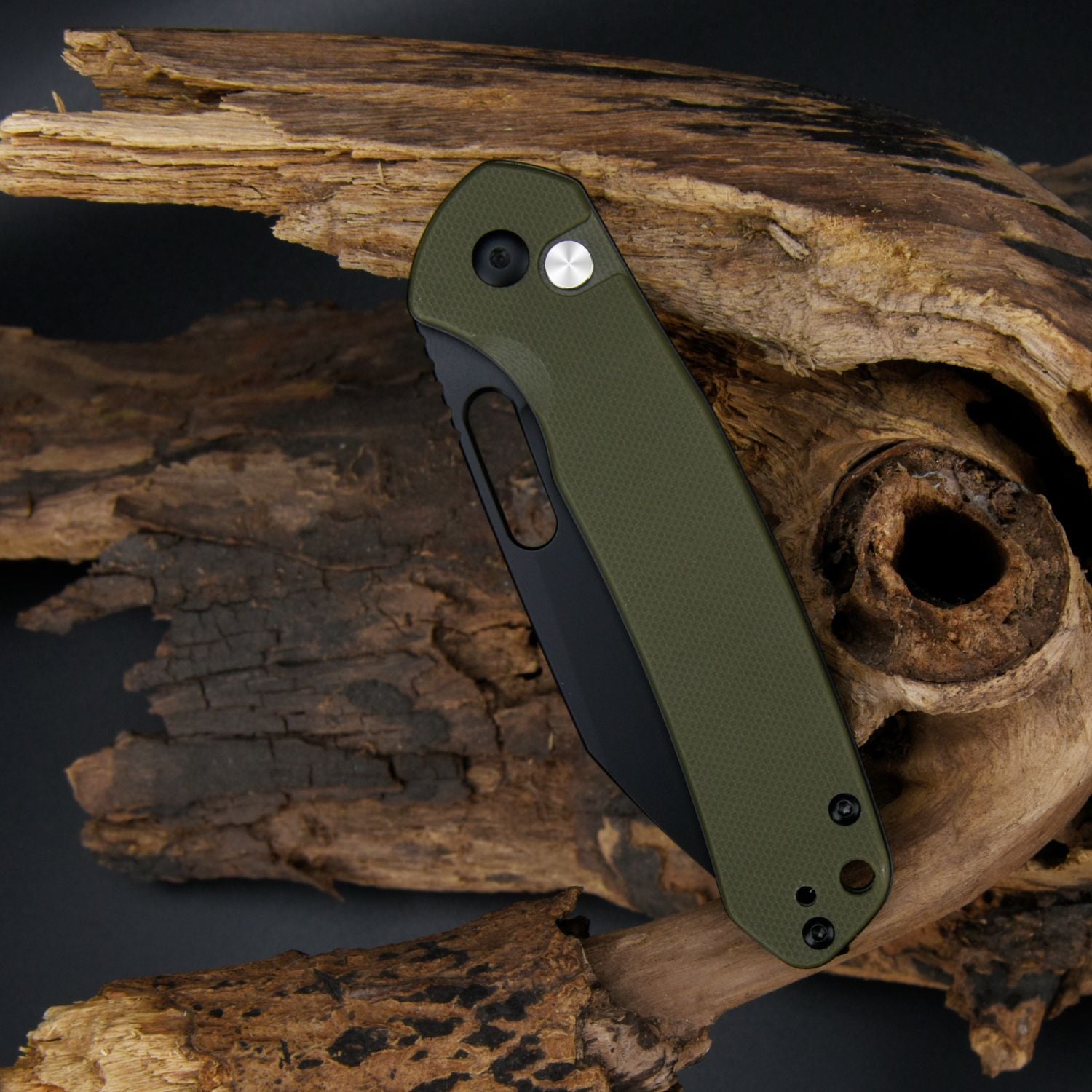 CJRB Pyrite Alt Wharncliffe J1925A-BGN folding knife side view